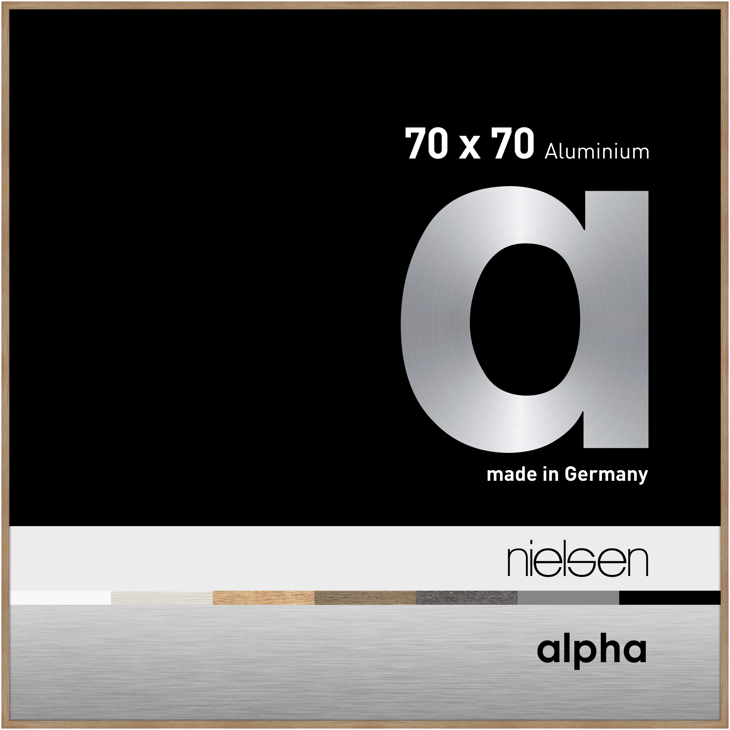 nielsen Aluminium Bilderrahmen Alpha, 70x70 cm, Eiche