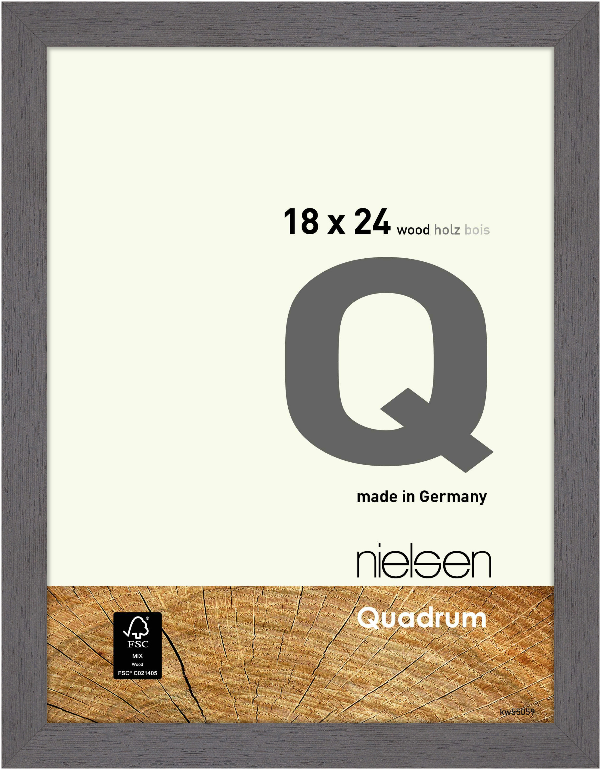 nielsen Holz Bilderrahmen Quadrum, 18x24 cm, Grau