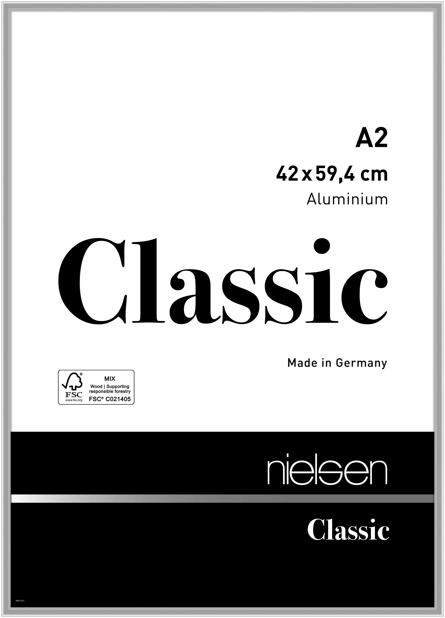 nielsen Aluminium Bilderrahmen Classic, 42x59,4 cm (A2), Silber