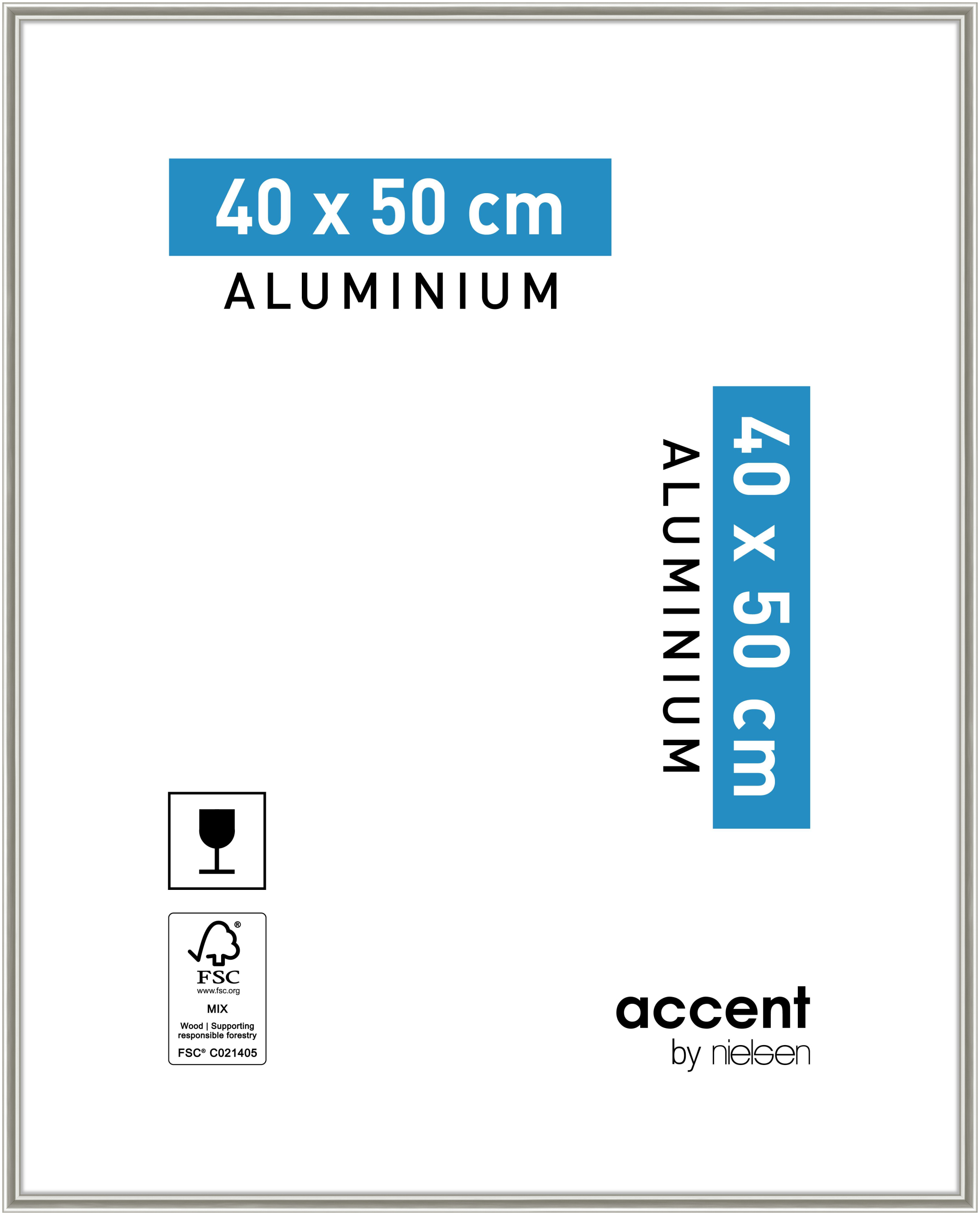 accent by nielsen Aluminium Bilderrahmen Accent, 40x50 cm, Pearl Mercury