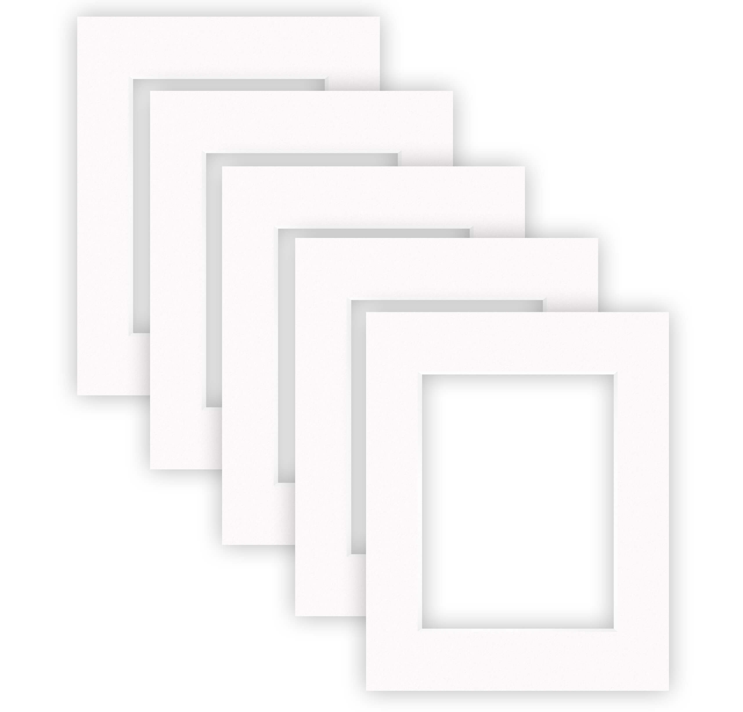 nielsen Conservation Passepartout 2,2 mm, 5er Set, Außenformat 24x30 cm cm für Bildformat 15x20 cm, Reinweiß glatt