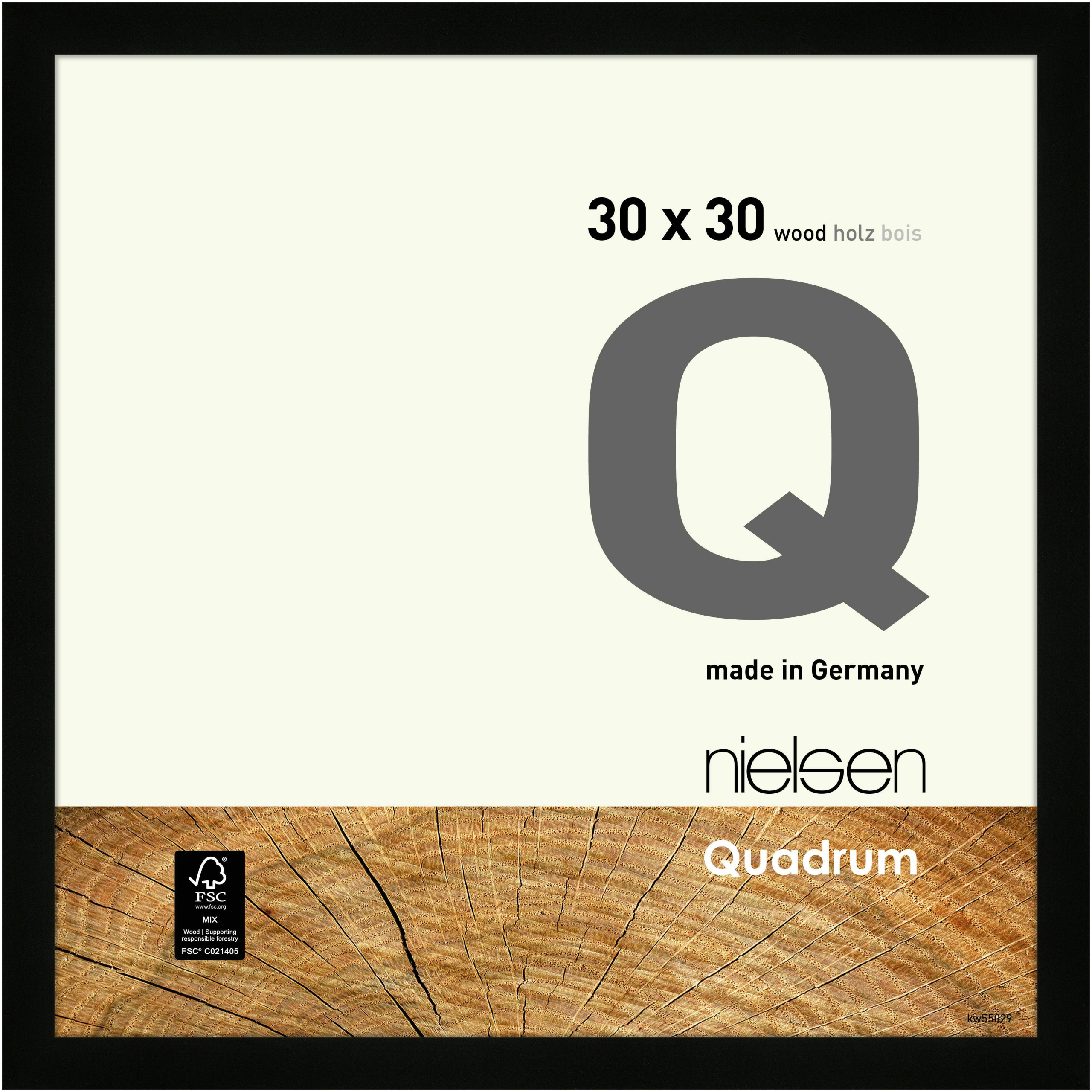 nielsen Holz Bilderrahmen Quadrum, 30x30 cm, Schwarz