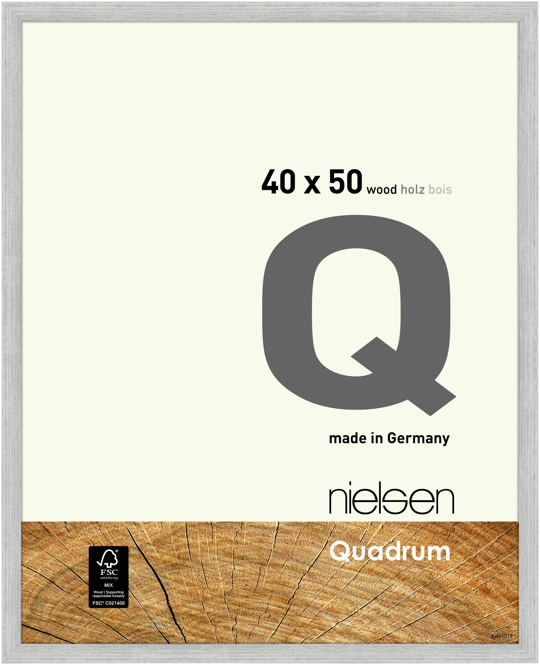 nielsen Holz Bilderrahmen Quadrum, 40x50 cm, Silber