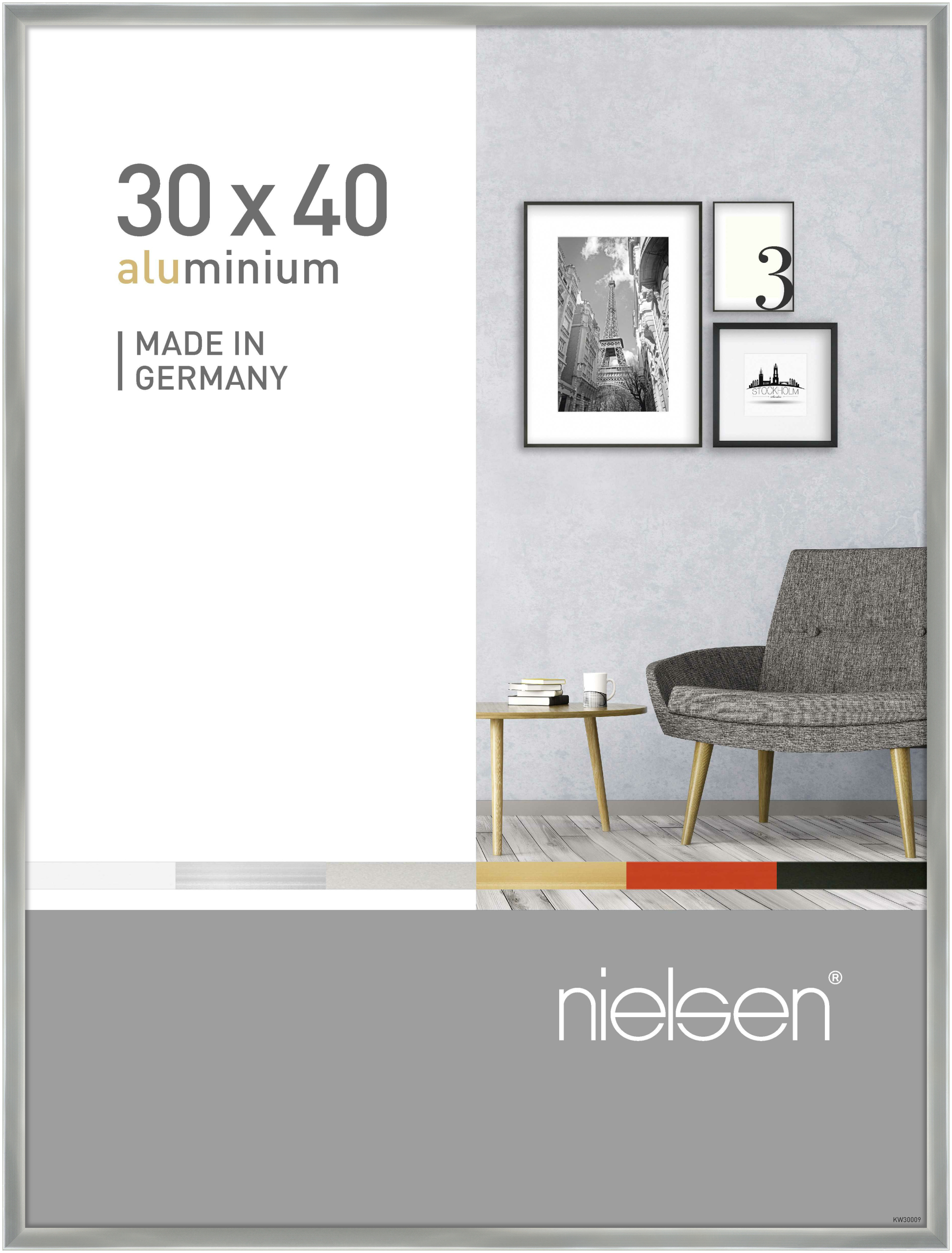nielsen Aluminium Bilderrahmen Pixel, 30x40 cm, Silber