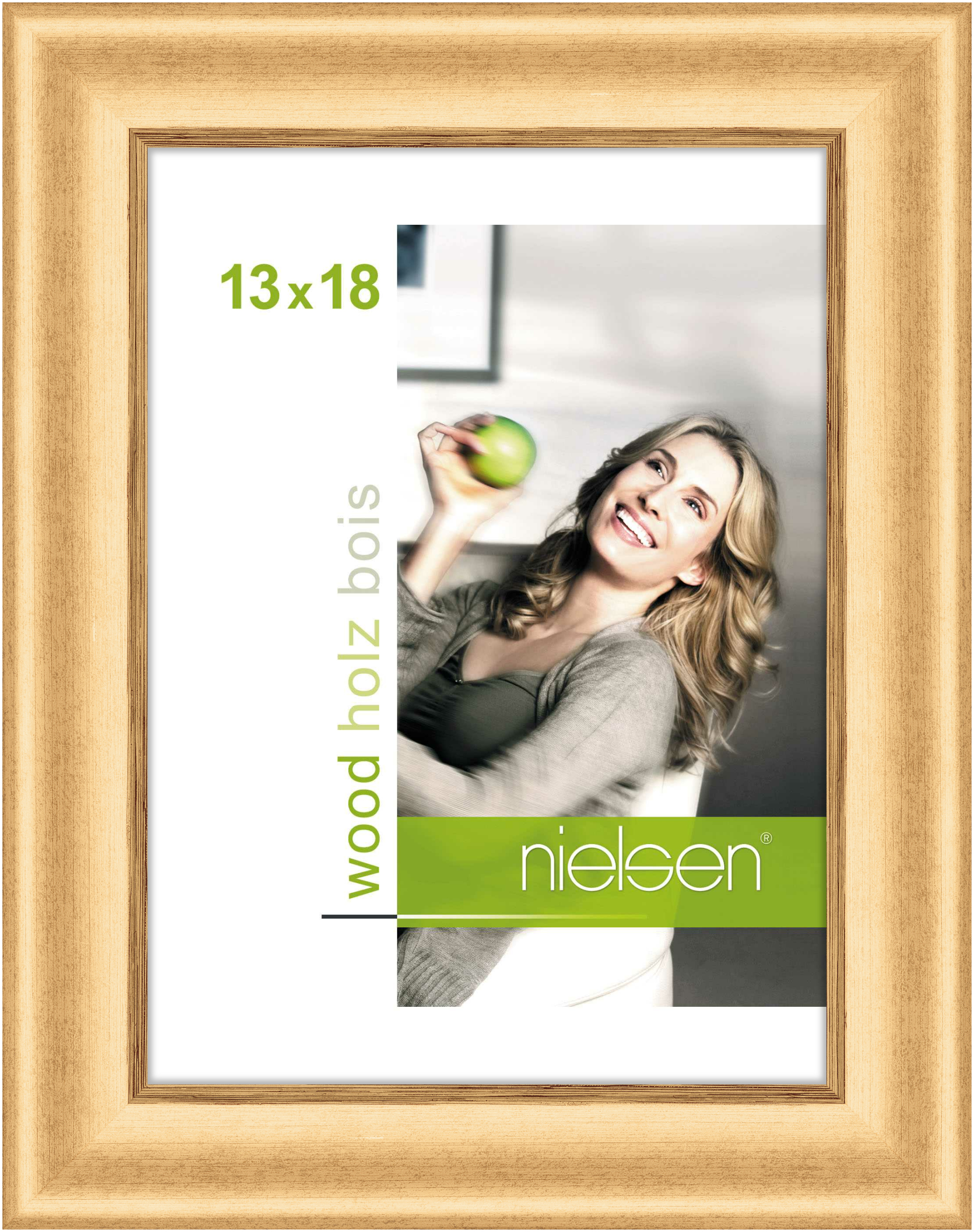 nielsen Holz Bilderrahmen Derby, 13x18 cm, Gold