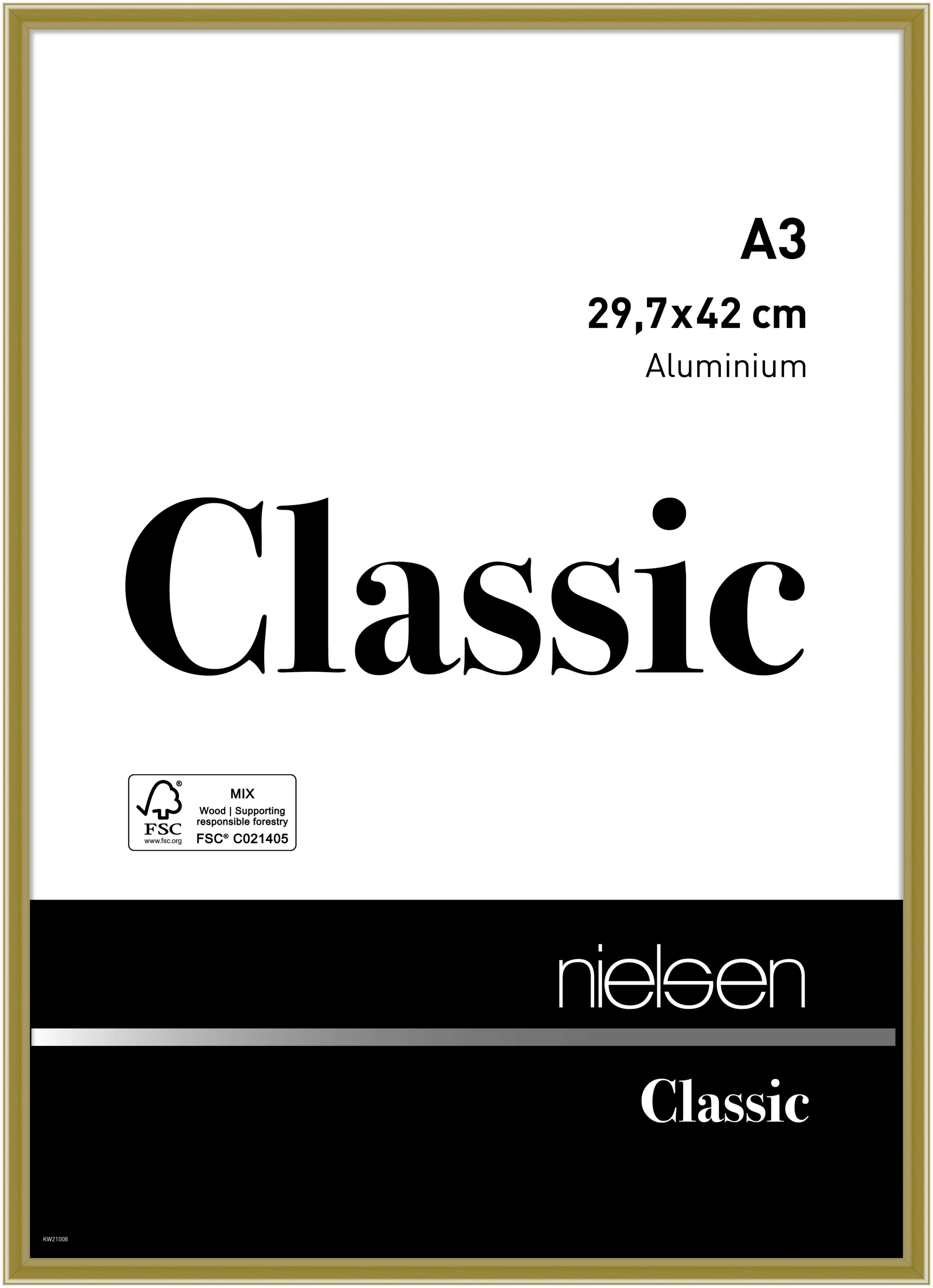 nielsen Aluminium Bilderrahmen Classic, 29,7x42 cm (A3), Gold
