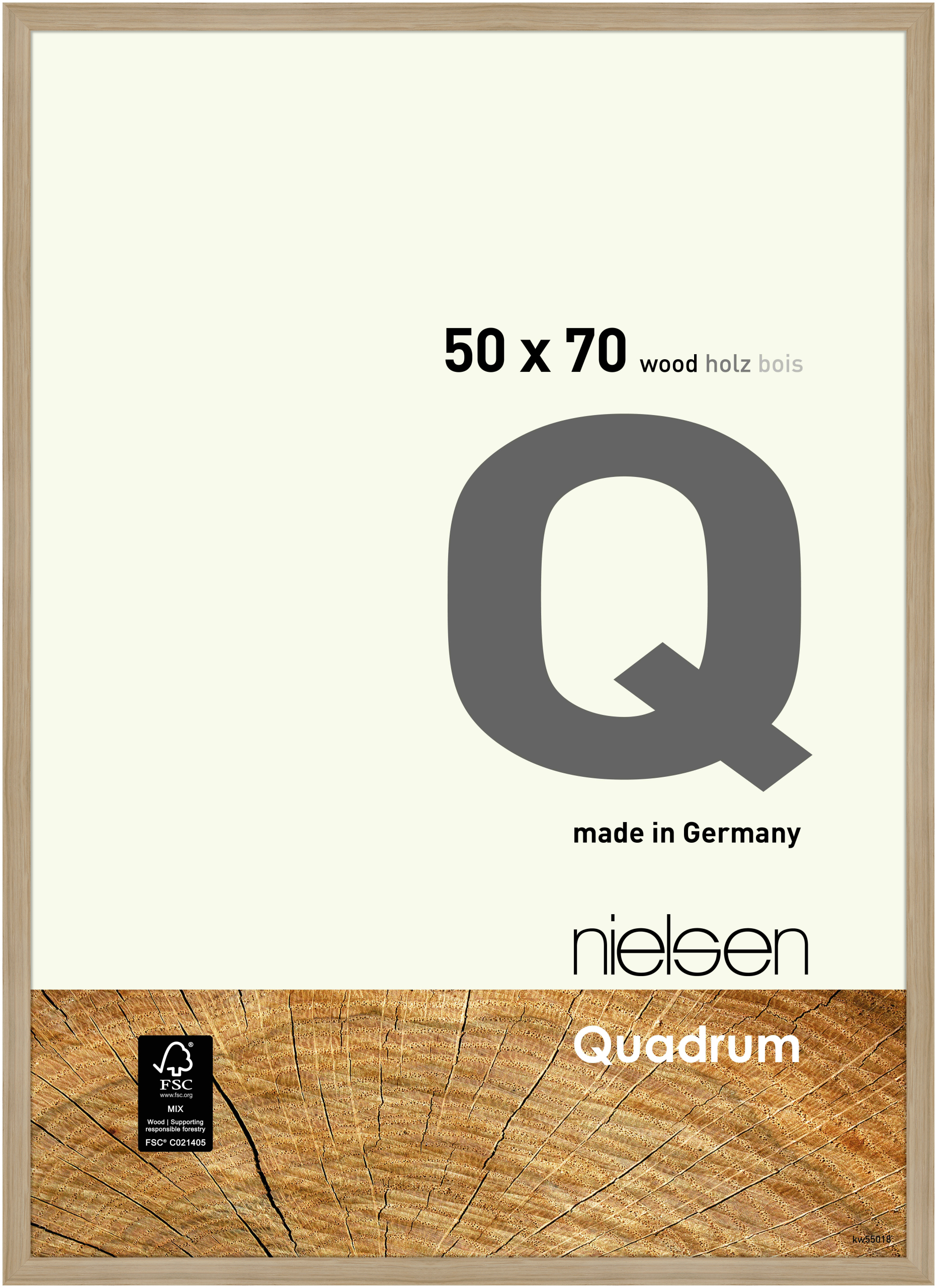 nielsen Holz Bilderrahmen Quadrum, 50x70 cm, Eiche Natur