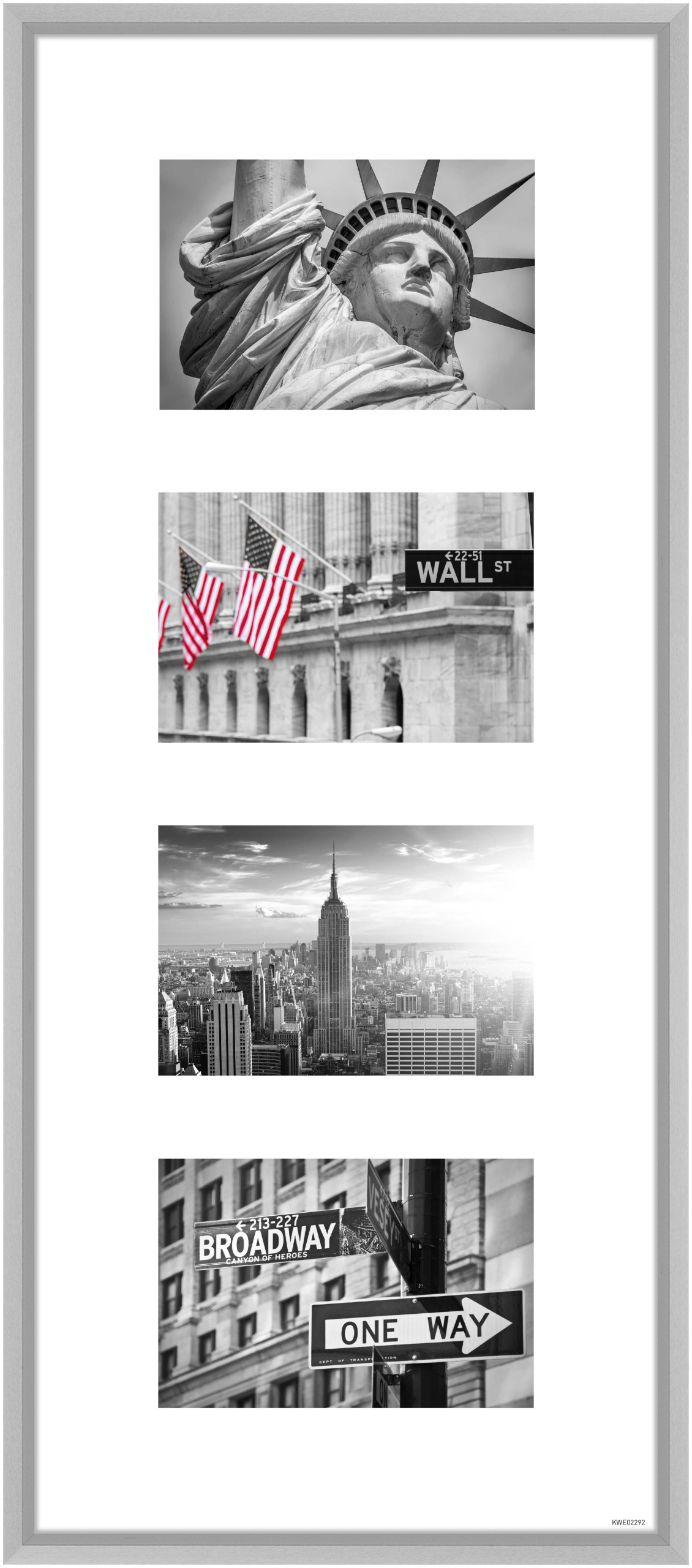 nielsen Aluminium Bilderrahmen Gallery Junior, 25x60 cm - 4x 10x15 cm, Silber Matt