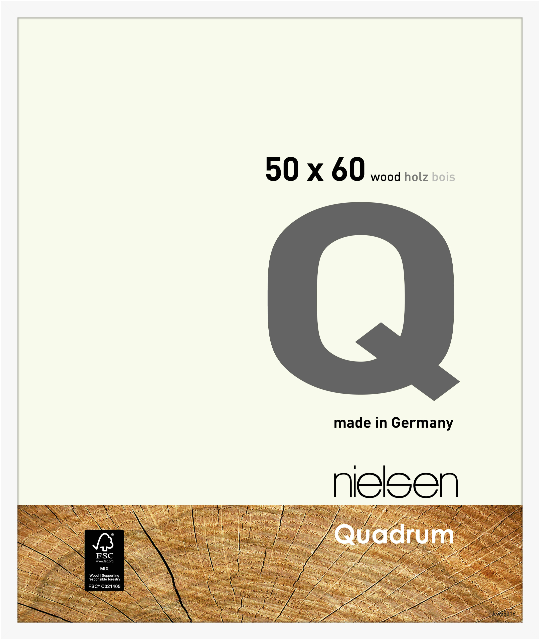 nielsen Holz Bilderrahmen Quadrum, 50x60 cm, Deckend Weiß