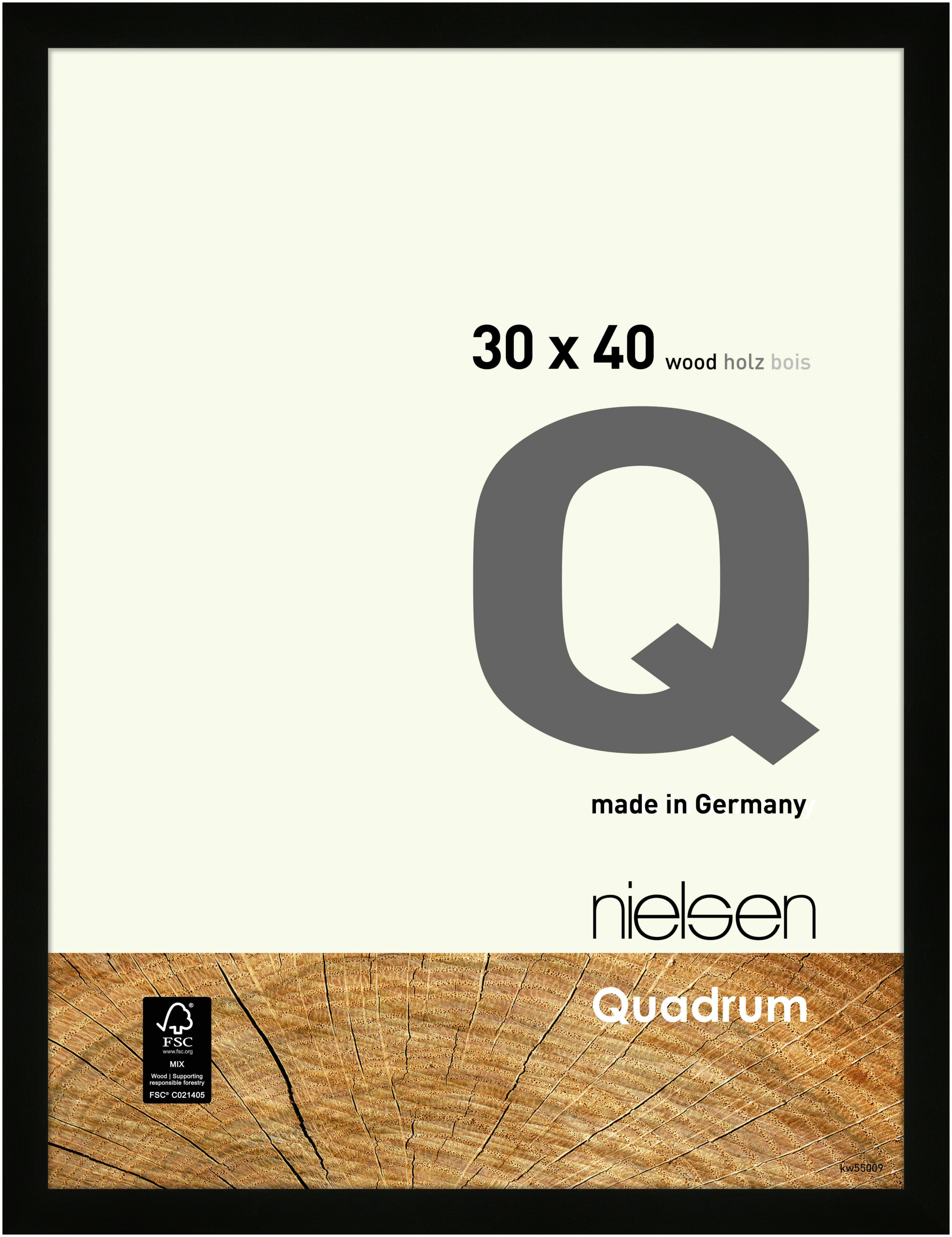 nielsen Holz Bilderrahmen Quadrum, 30x40 cm, Schwarz