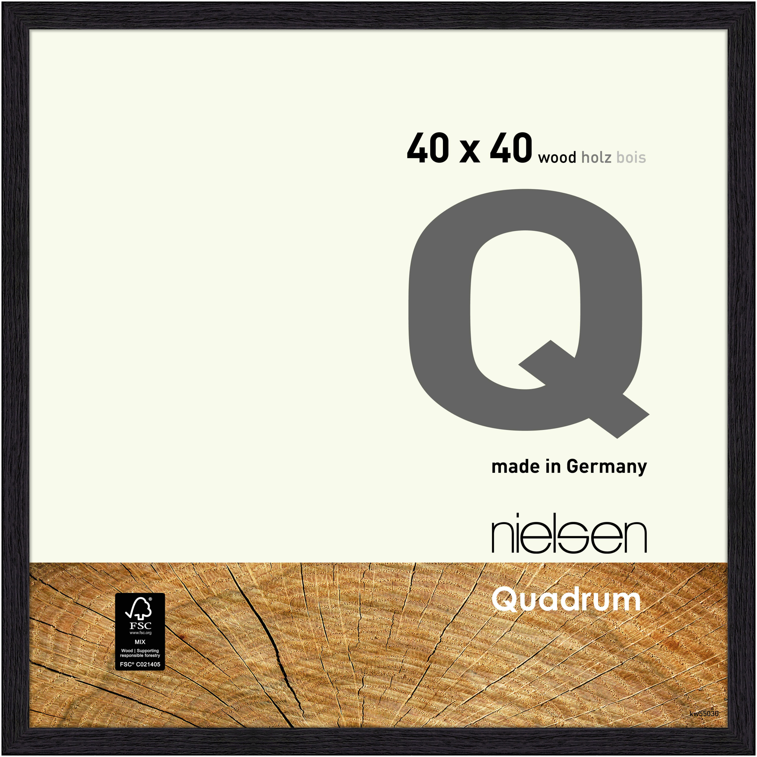nielsen Holz Bilderrahmen Quadrum, 40x40 cm, Rabenschwarz