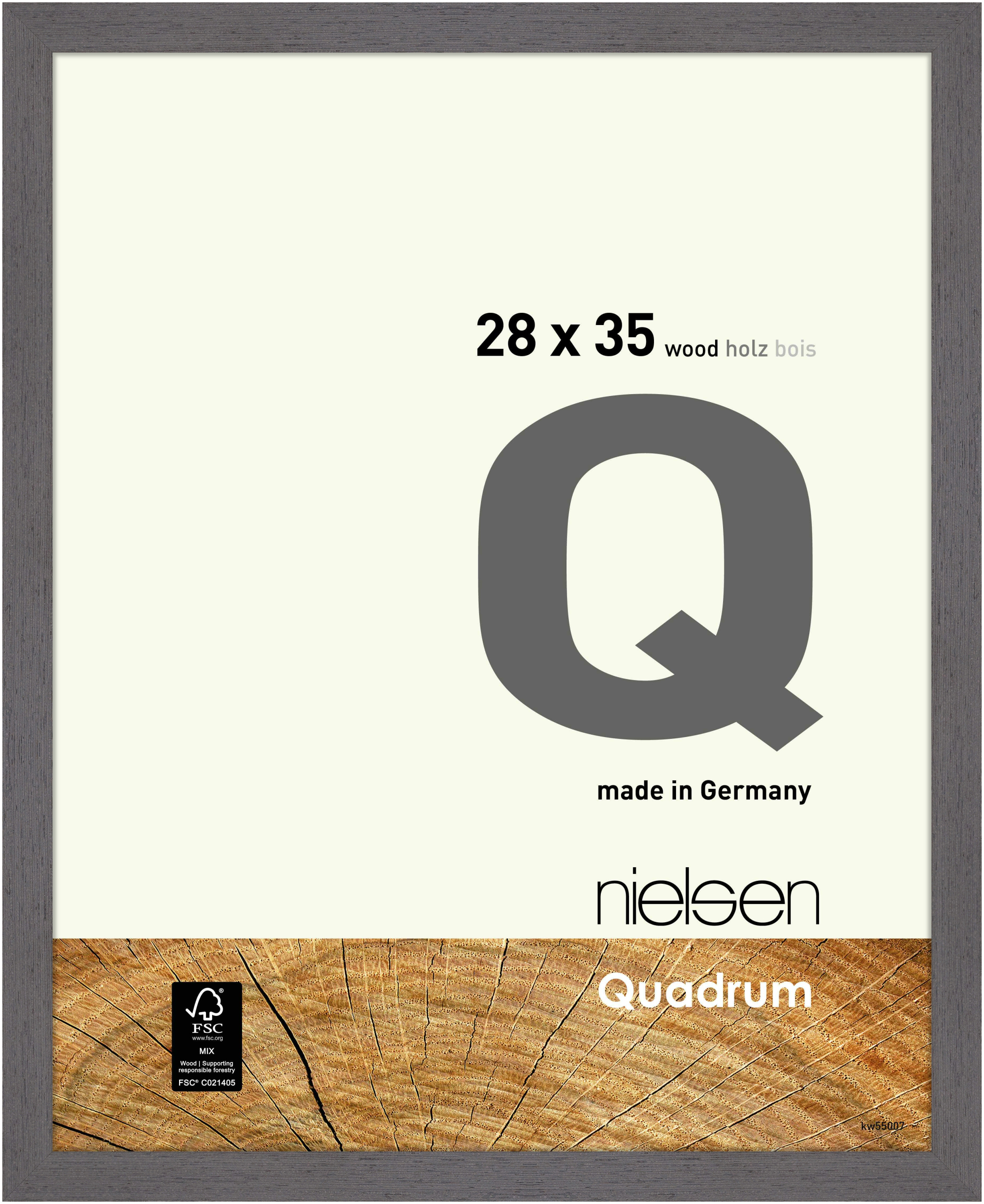 nielsen Holz Bilderrahmen Quadrum, 28x35 cm, Grau