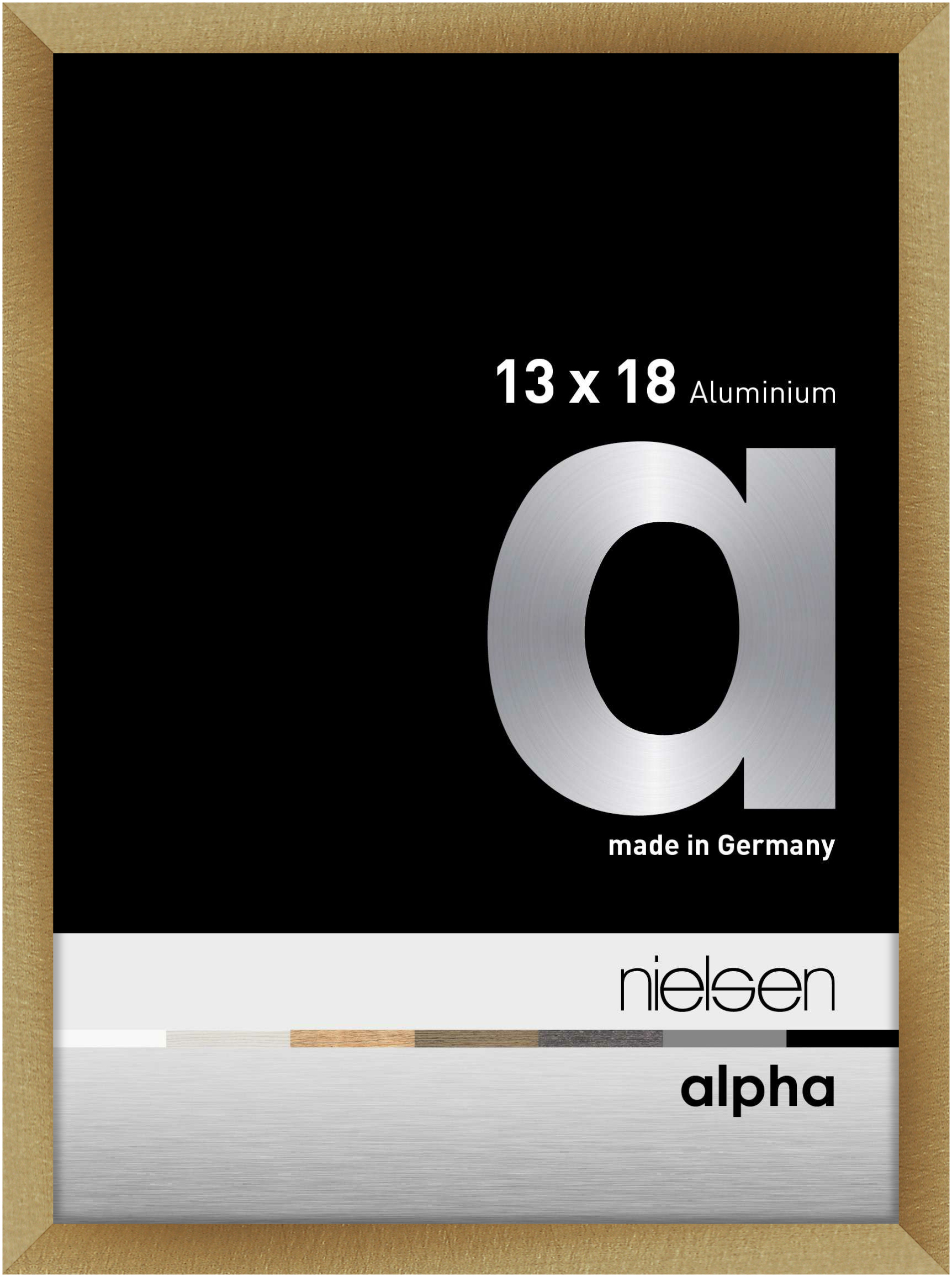 nielsen Aluminium Bilderrahmen Alpha, 13x18 cm, Brushed Amber