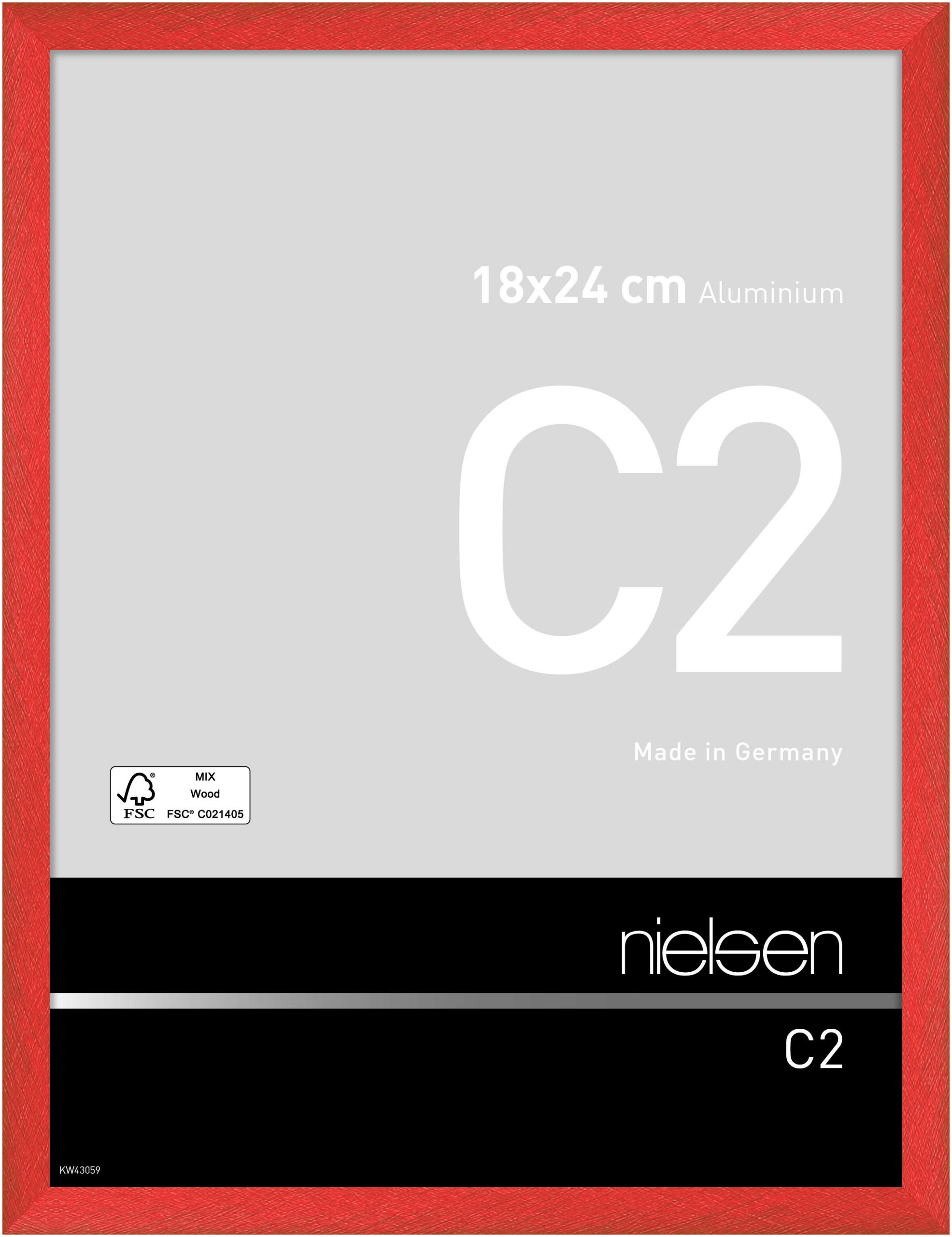 nielsen Aluminium Bilderrahmen C2, 18x24 cm, Tornado Rot