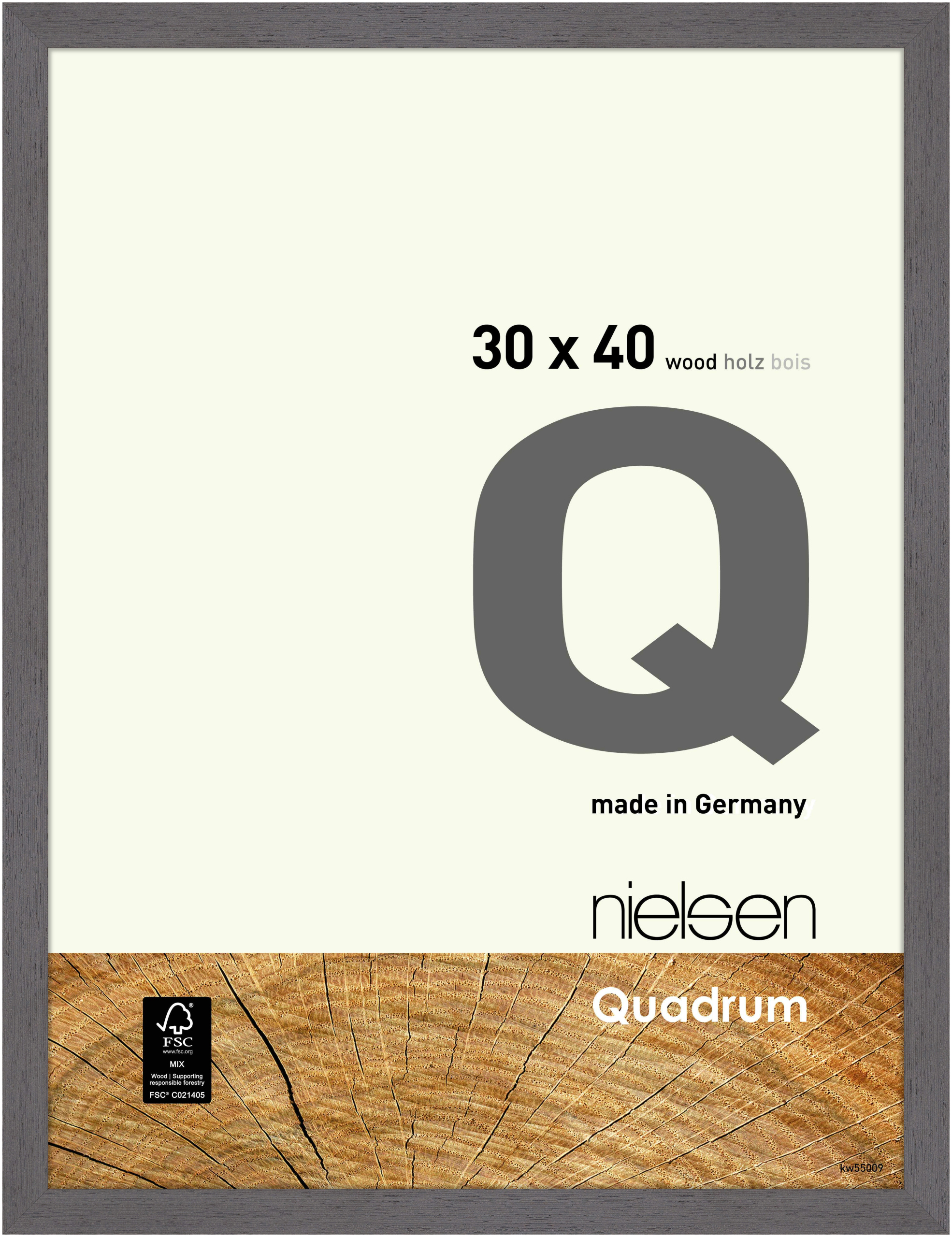 nielsen Holz Bilderrahmen Quadrum, 30x40 cm, Grau