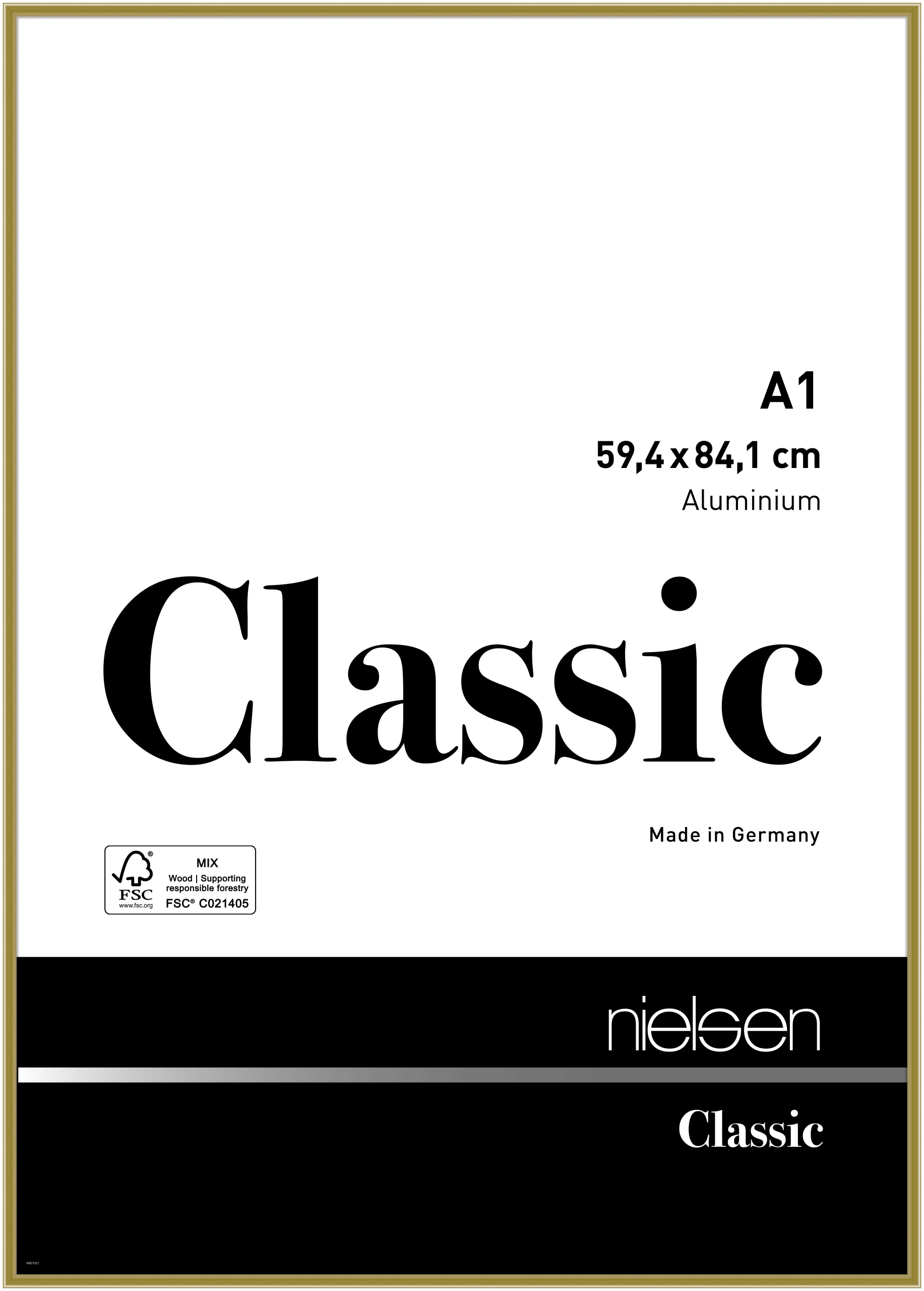 nielsen Aluminium Bilderrahmen Classic, 59,4x84,1 cm (A1), Gold