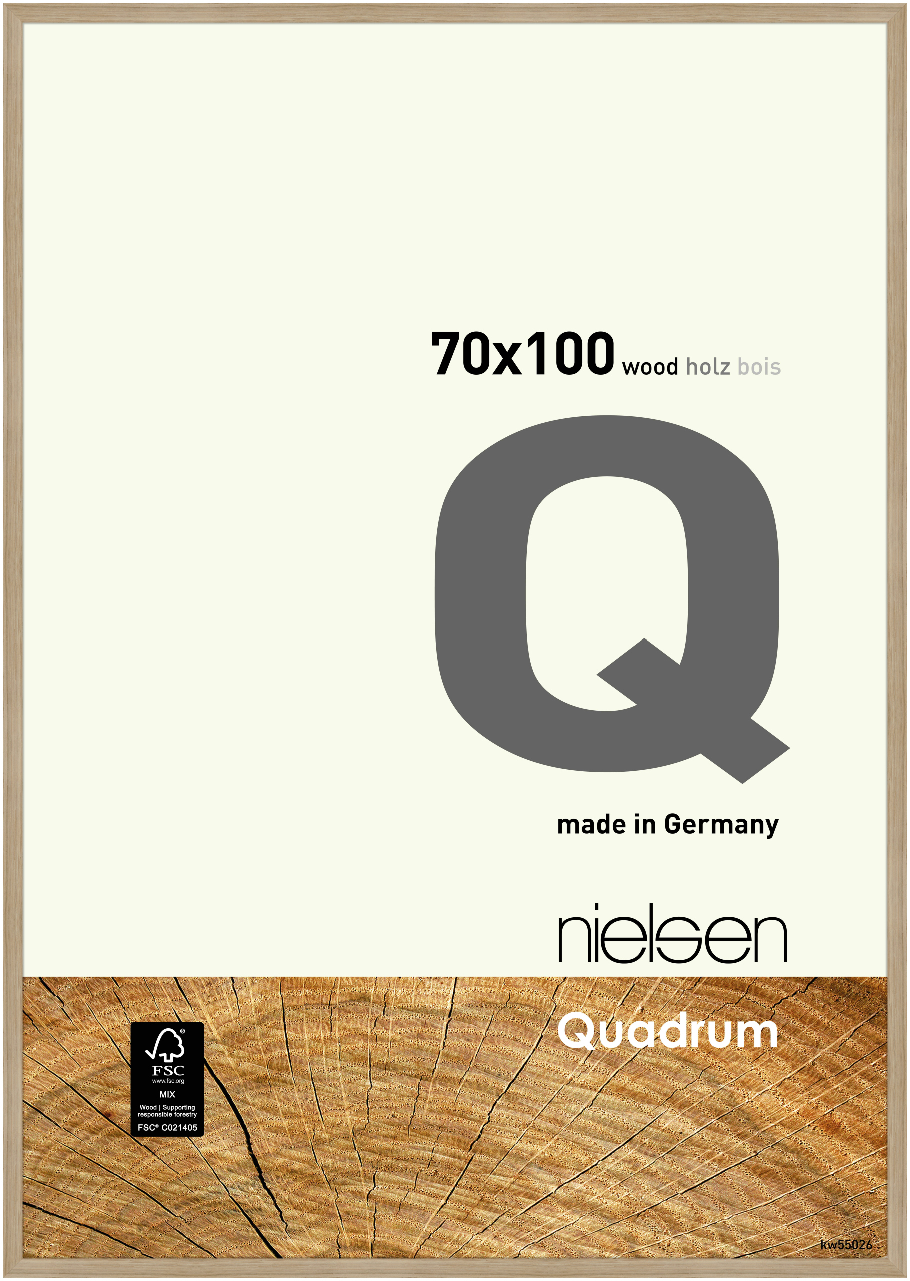 nielsen Holz Bilderrahmen Quadrum, 70x100 cm, Eiche Natur