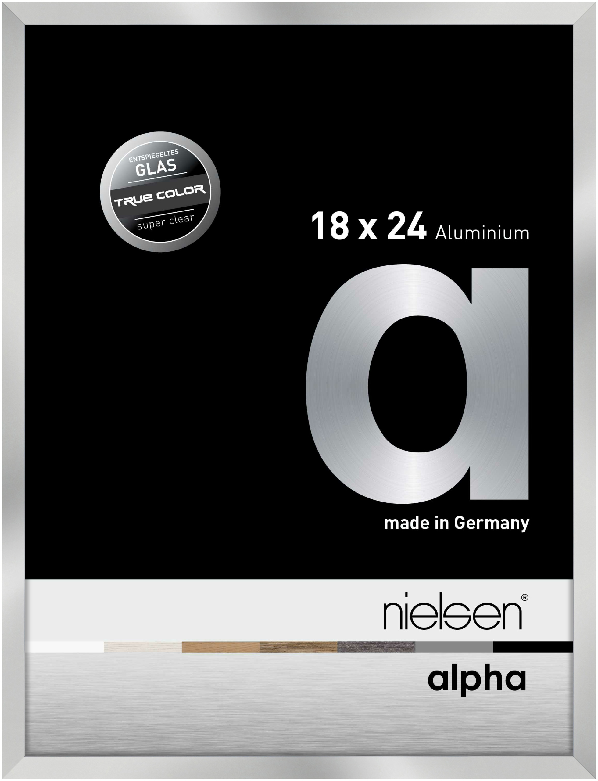 nielsen Aluminium Bilderrahmen Alpha True Color, 18x24 cm, Silber