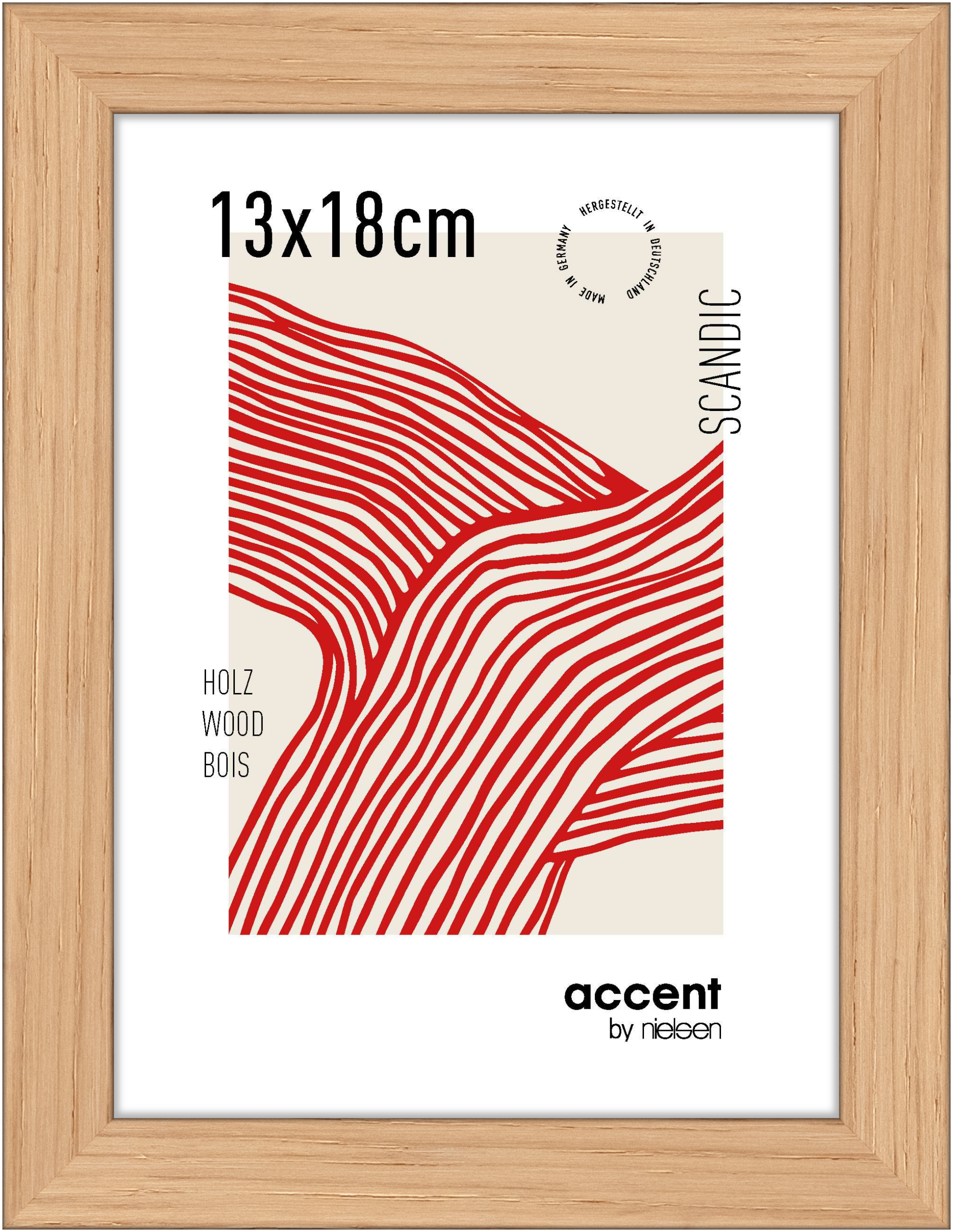 accent by nielsen Holz Bilderrahmen Scandic, 13x18 cm, Eiche
