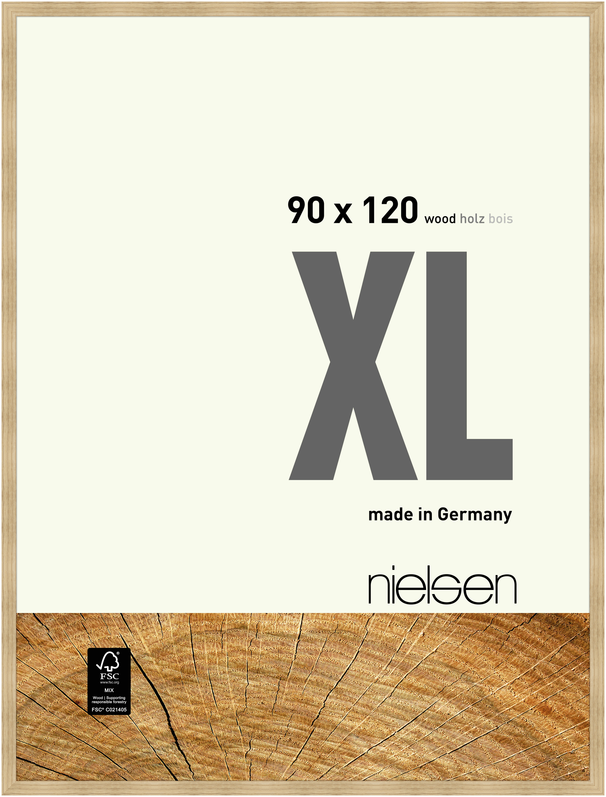 nielsen Holz Bilderrahmen XL, 90x120 cm, Eiche