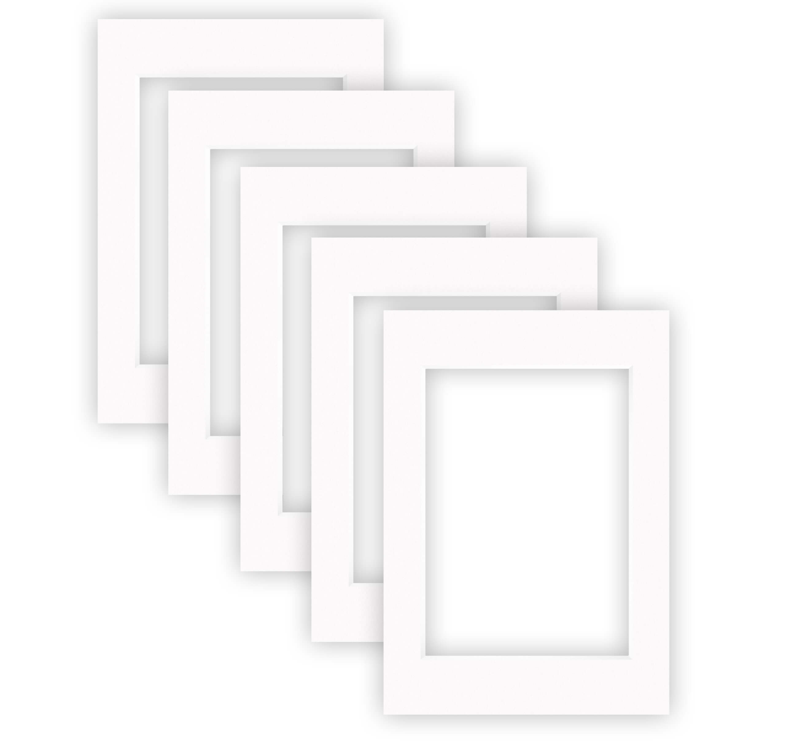 nielsen Conservation Passepartout 2,2 mm, 5er Set, Außenformat 29,7x42 cm (DIN A3) für Bildformat 21x29,7 cm (DIN A4), Reinweiß glatt