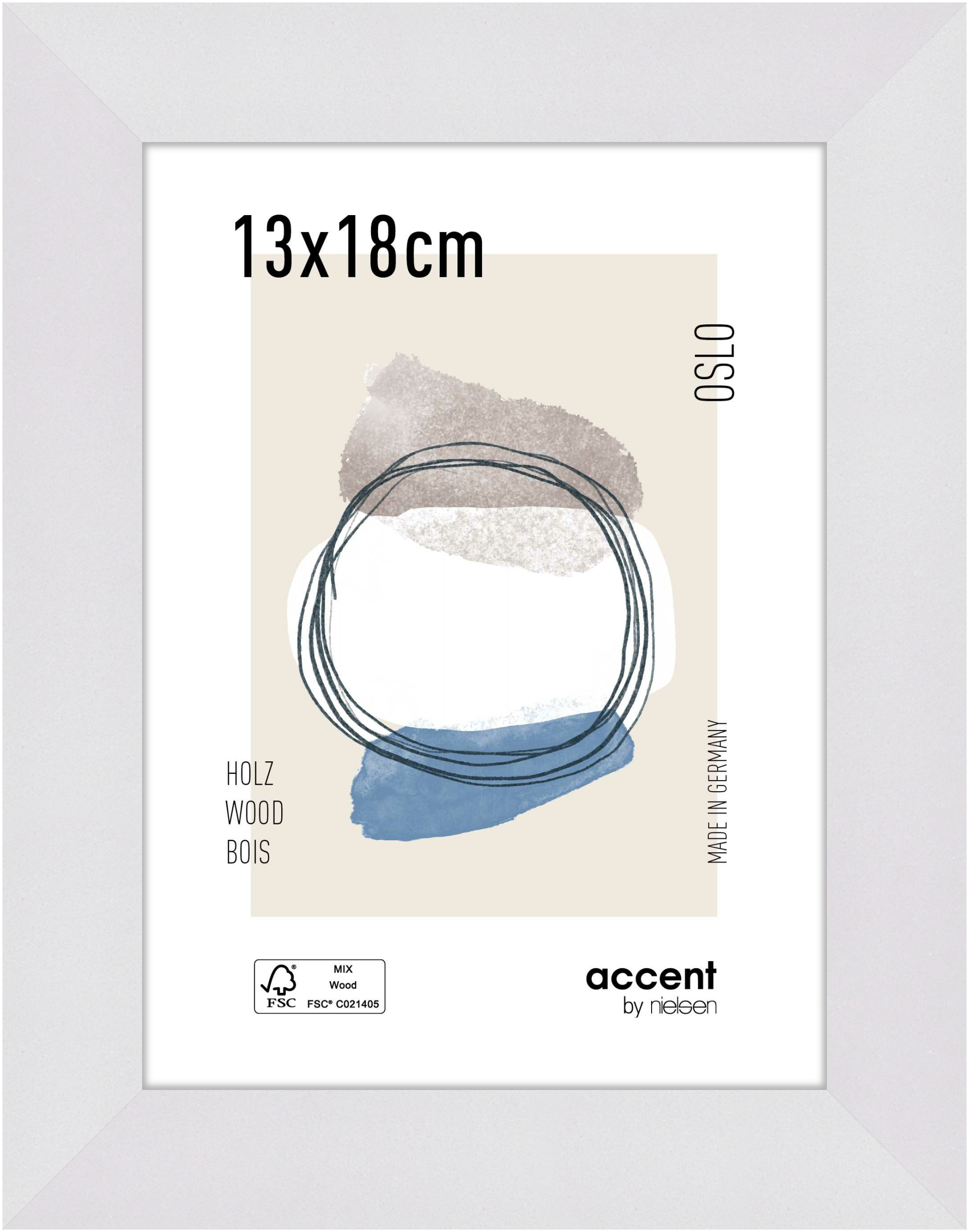 accent by nielsen Holz Bilderrahmen Oslo, 13x18 cm, Weiß