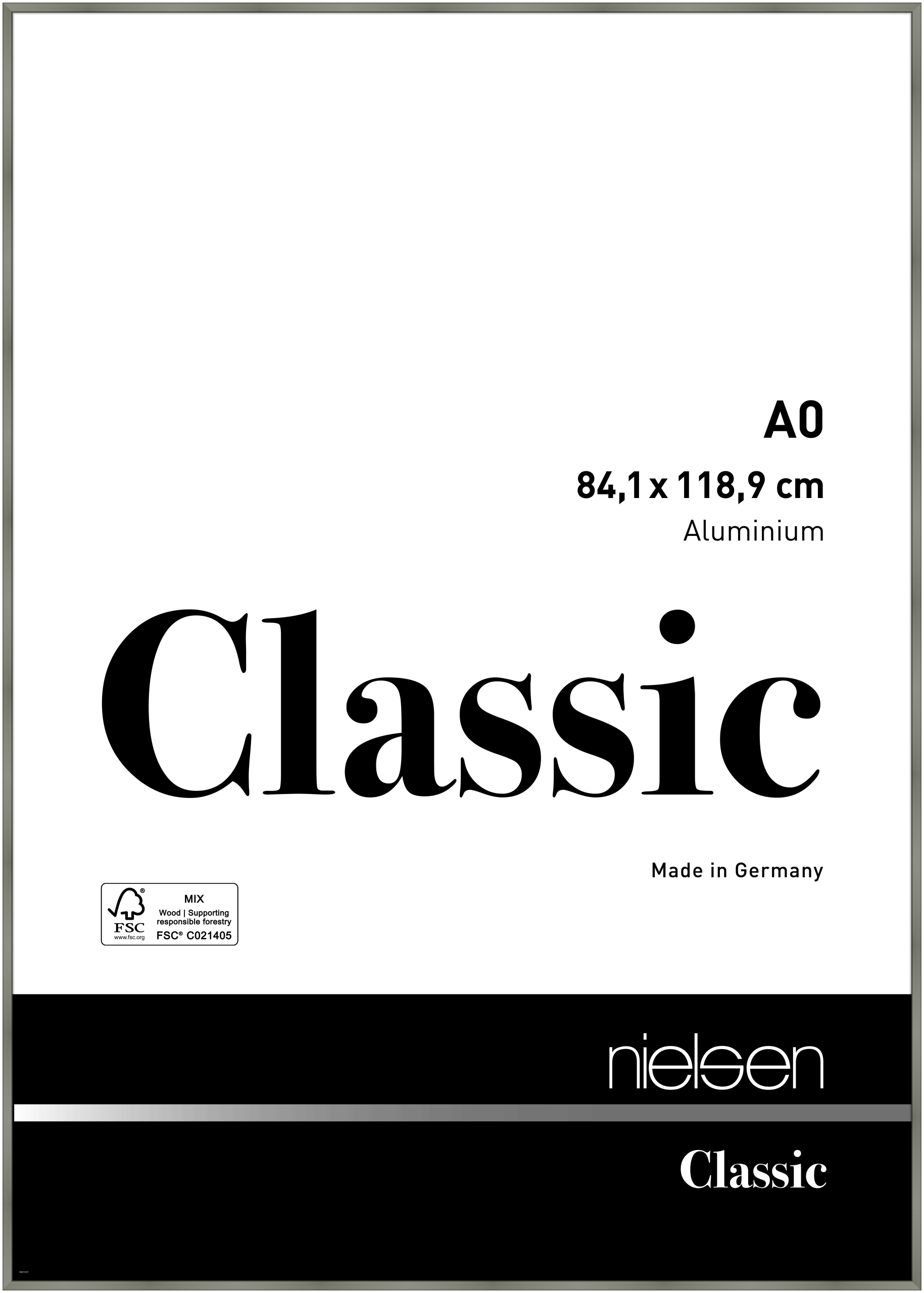 nielsen Aluminium Bilderrahmen Classic, 84,1x118,9 cm (A0), Platin