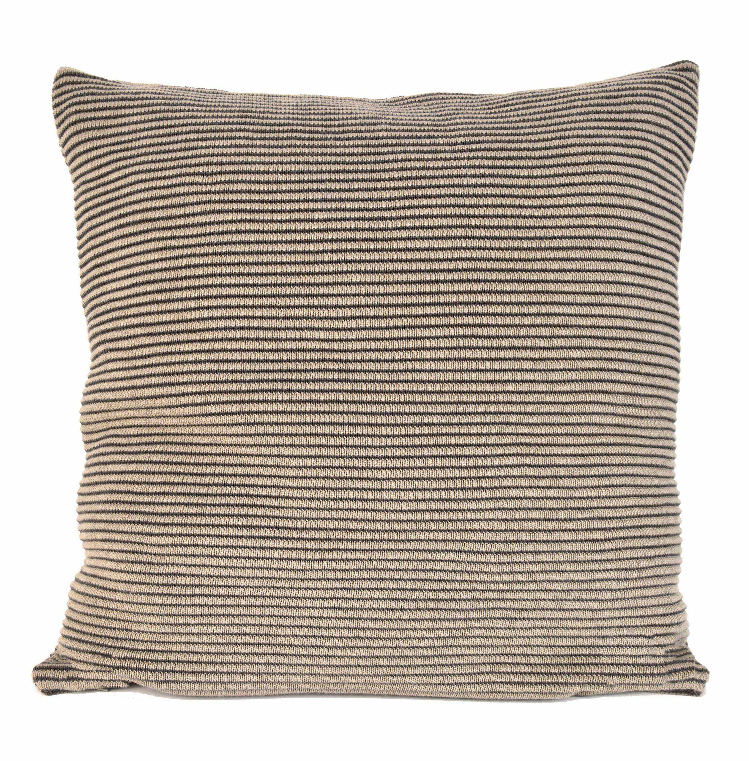 nielsen HOME Kissenbezug Hila gestrickt, 50x50 cm, Sand / Antik Grau, 100% Baumwolle, Strick, OEKO-TEX Standard 100