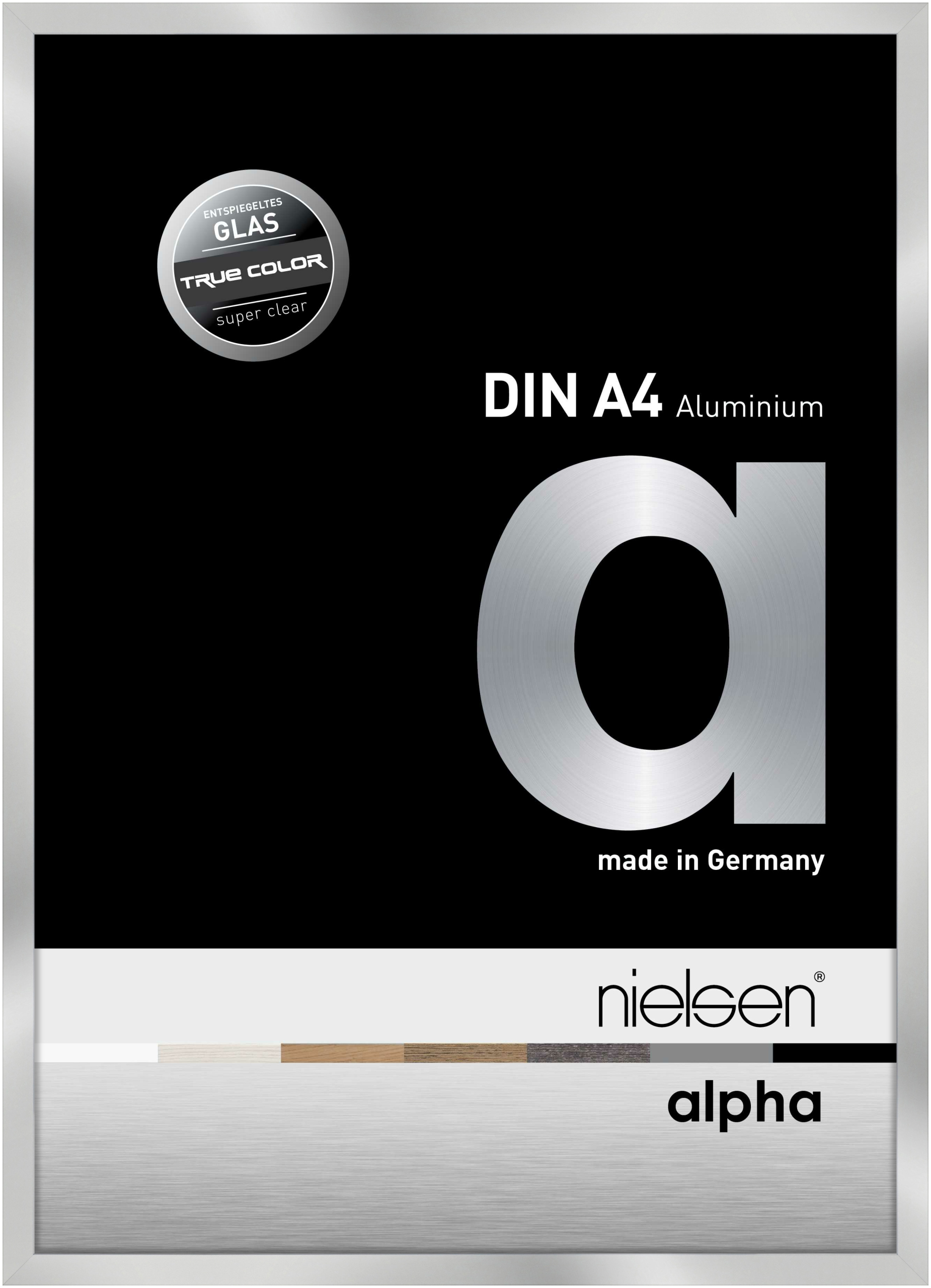 nielsen Aluminium Bilderrahmen Alpha True Color, 21x29,7 cm (A4), Silber