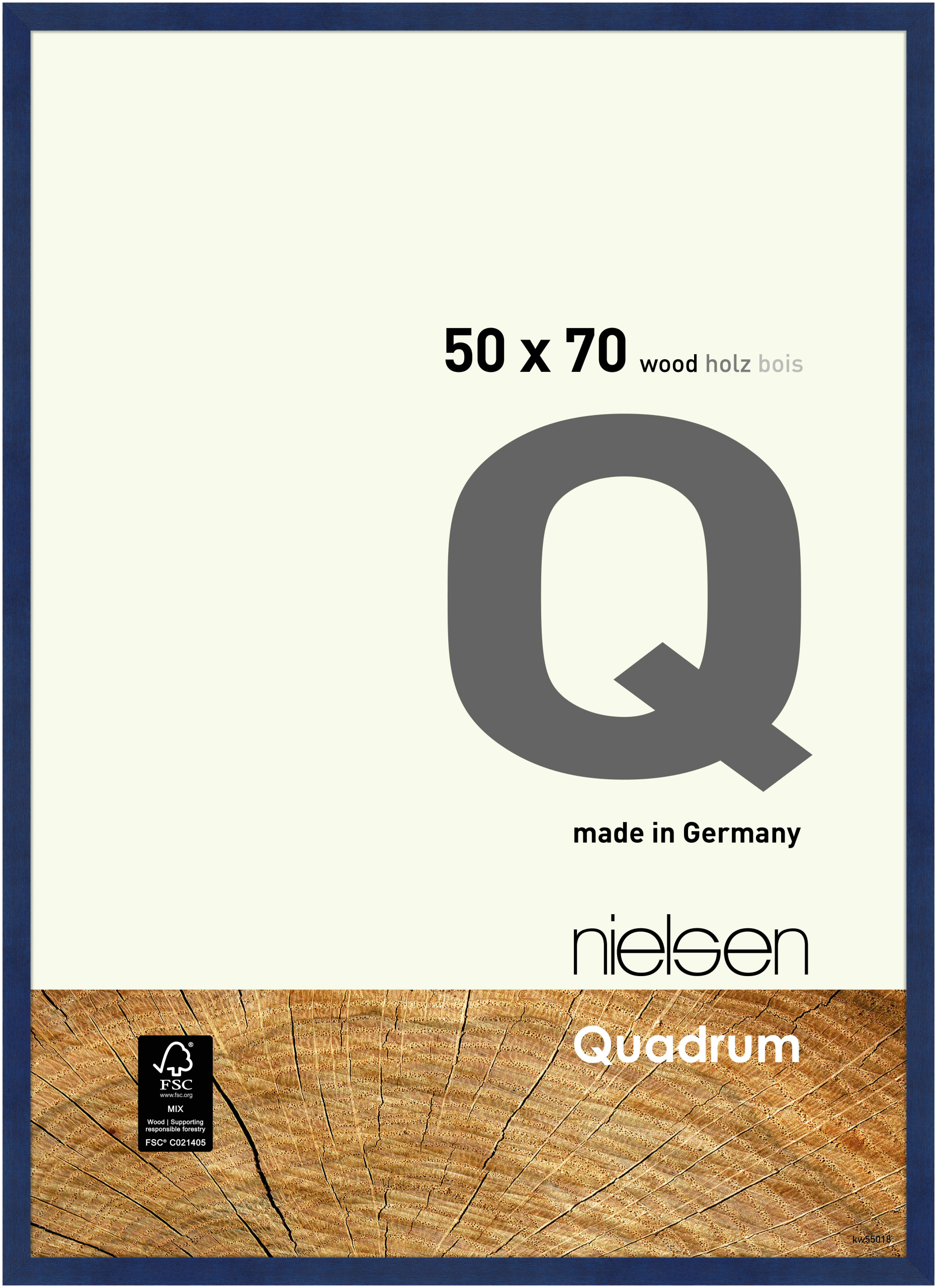 nielsen Holz Bilderrahmen Quadrum, 50x70 cm, Blau