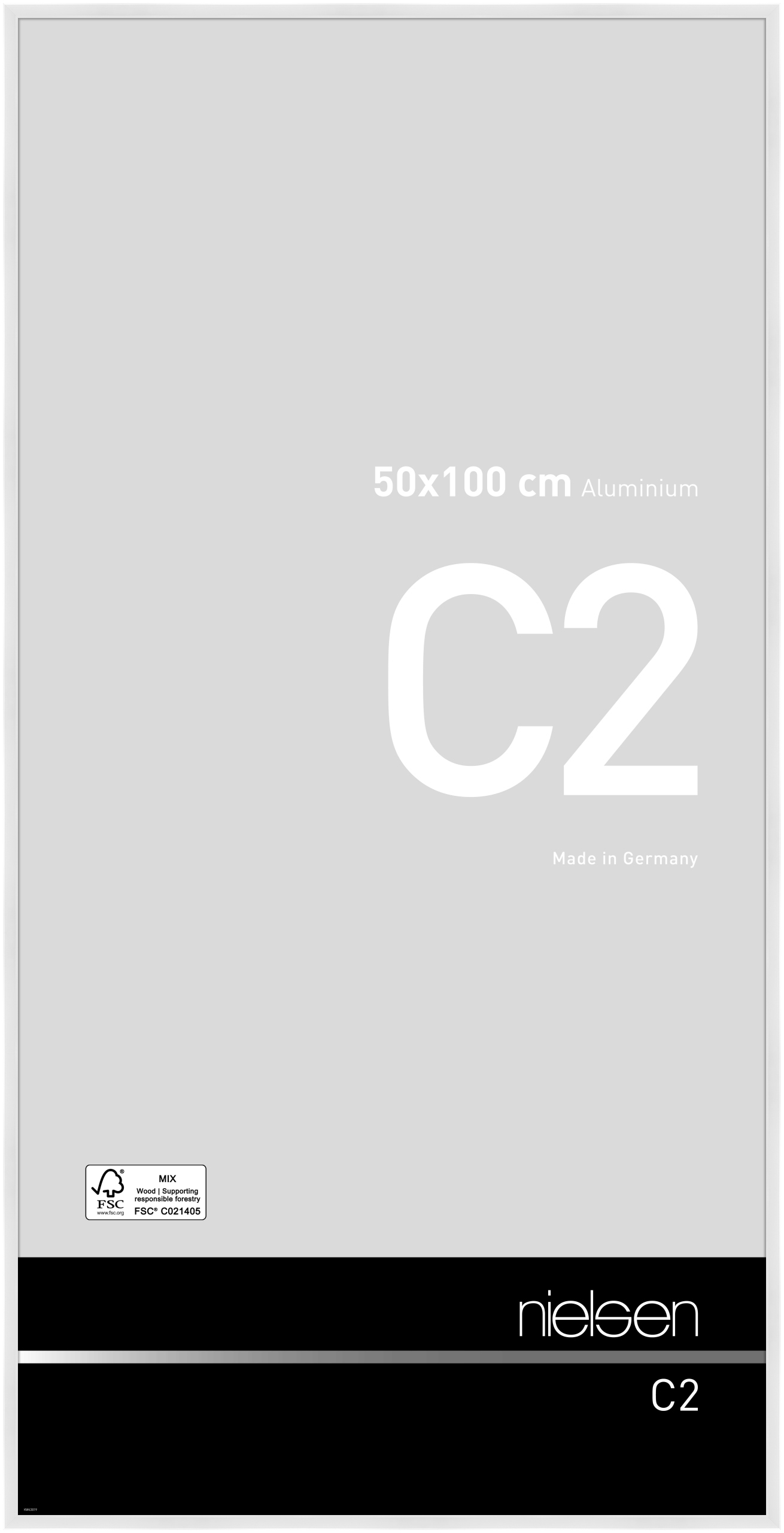 nielsen Aluminium Bilderrahmen C2, 50x100 cm, Weiß Glanz