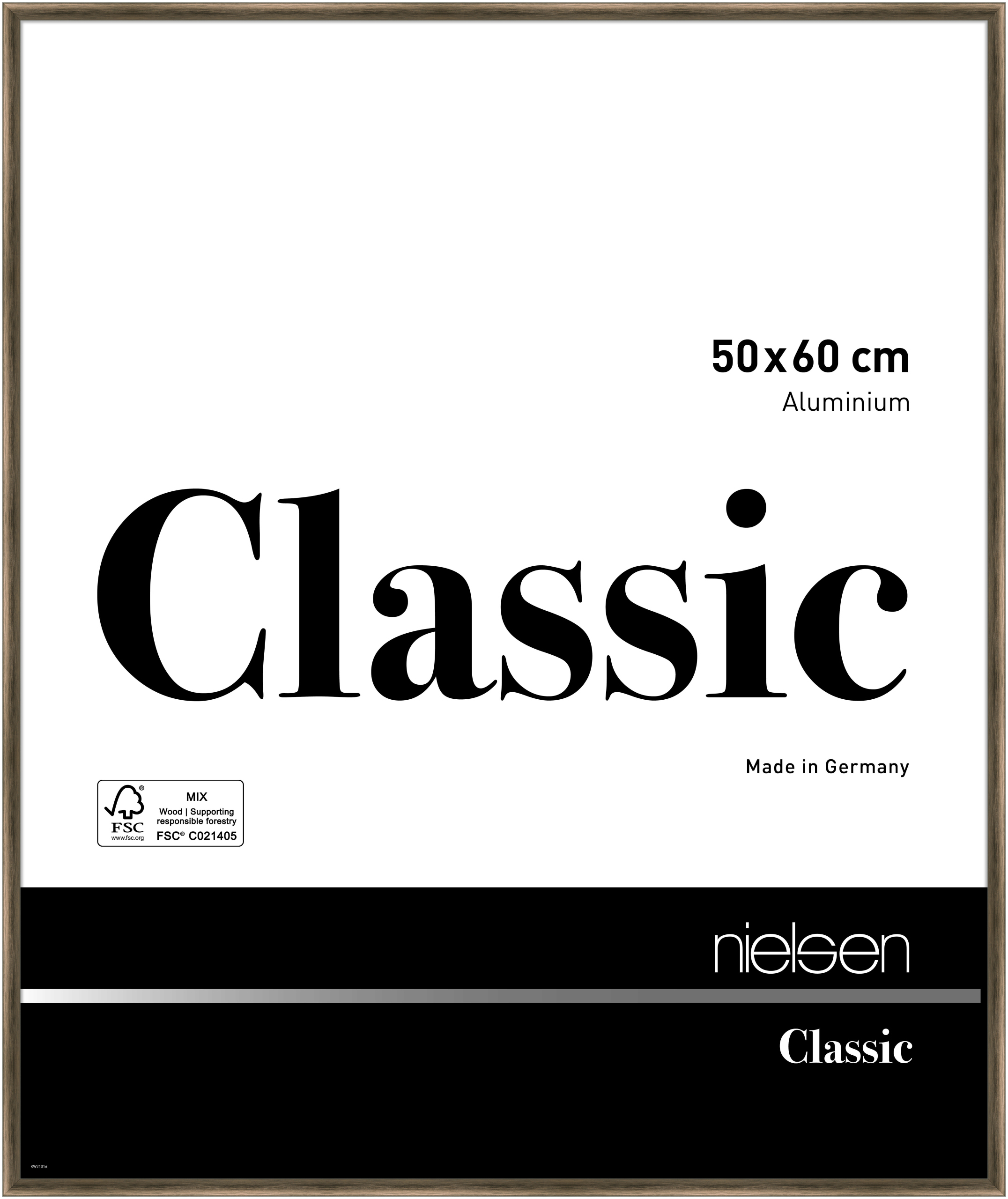 nielsen Aluminium Bilderrahmen Classic, 50x60 cm, Struktur Walnuss