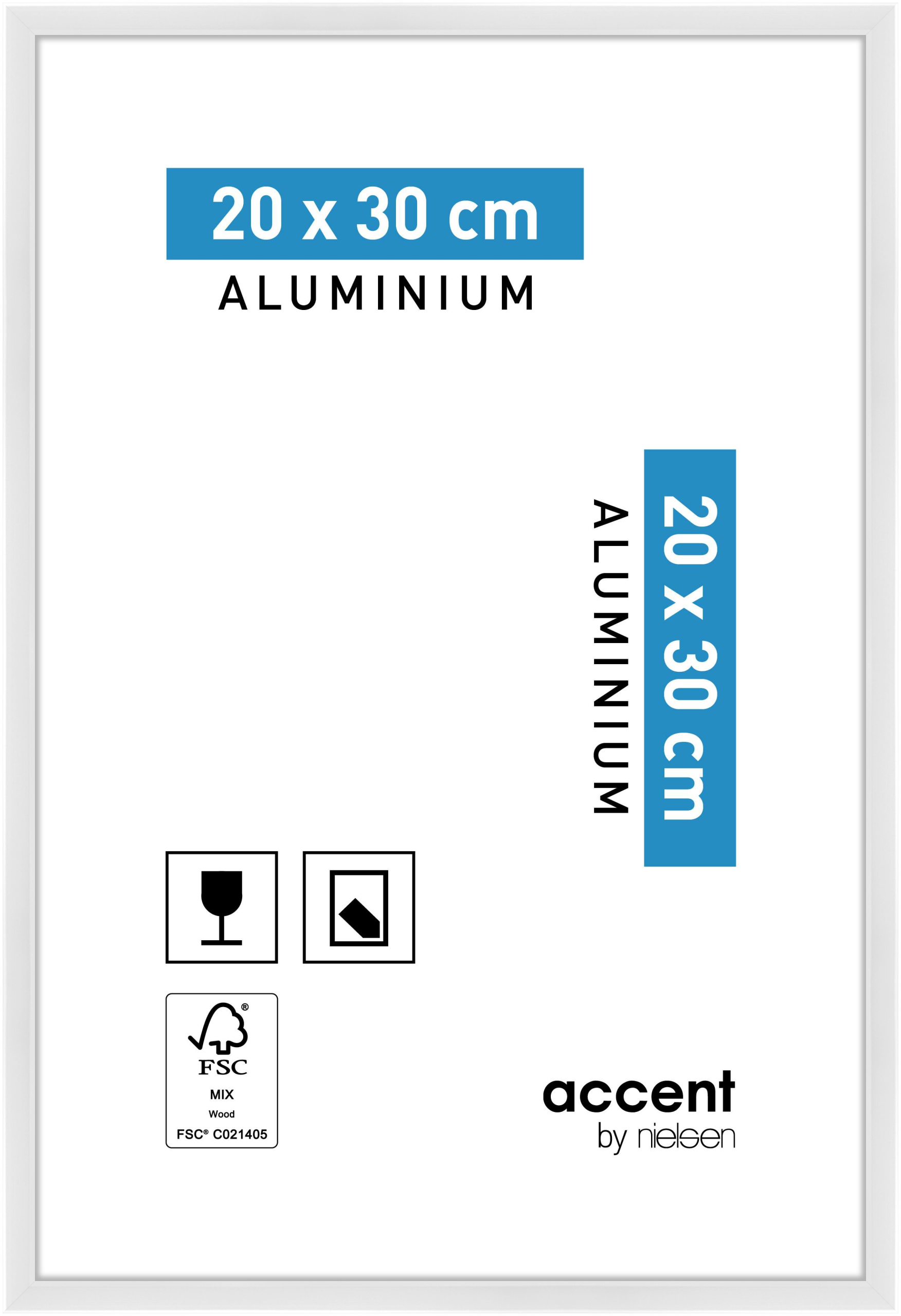 accent by nielsen Aluminium Bilderrahmen Accent, 20x30 cm, Weiß Glanz