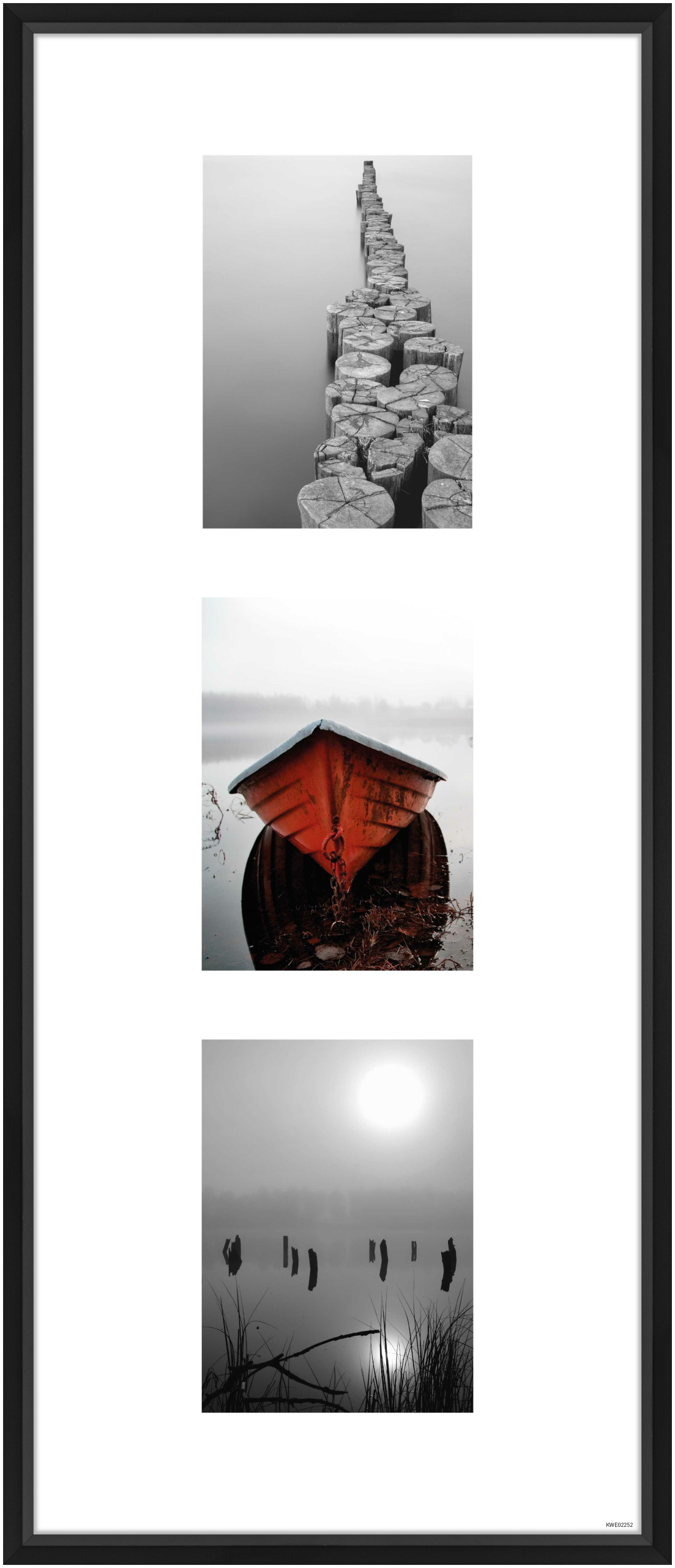 nielsen Aluminium Bilderrahmen Gallery Junior, 30x74 cm - 3x 13x18 cm, Schwarz Matt