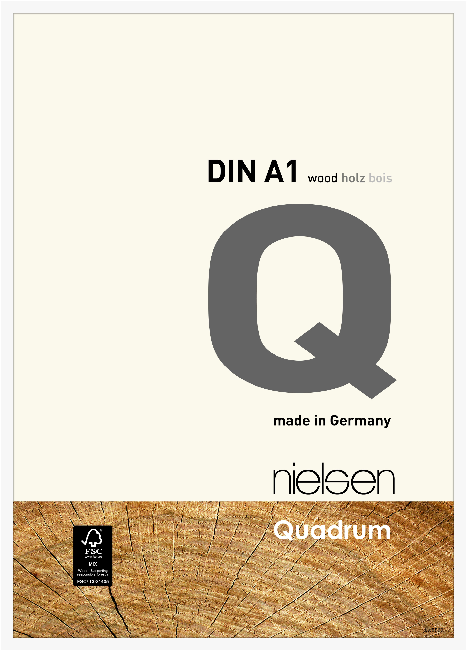 nielsen Holz Bilderrahmen Quadrum, 59,4x84,1 cm (A1), Weiß deckend