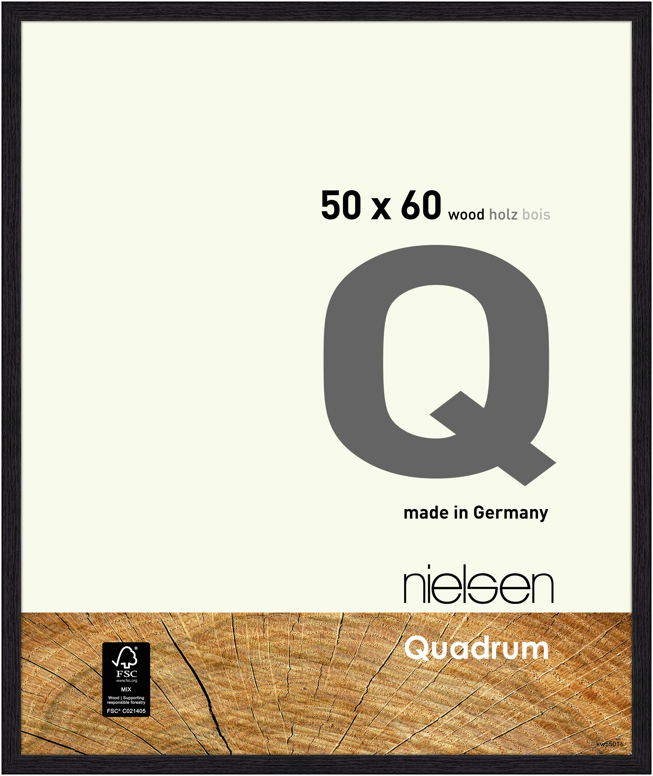nielsen Holz Bilderrahmen Quadrum, 50x60 cm, Rabenschwarz