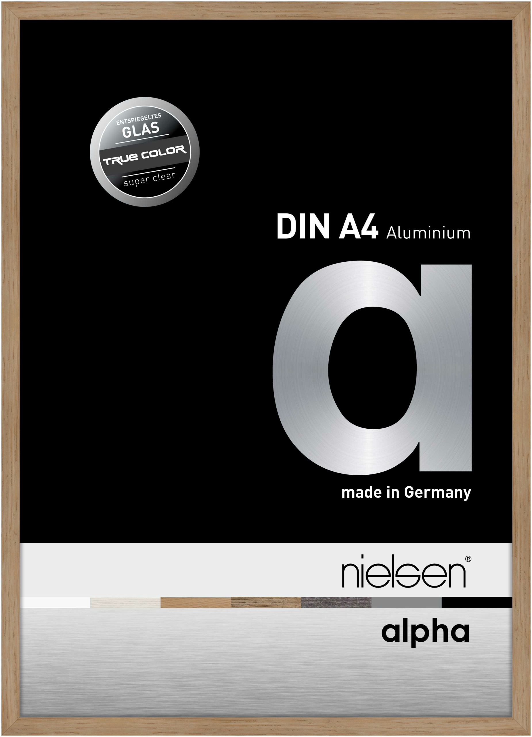 nielsen Aluminium Bilderrahmen Alpha True Color, 21x29,7 cm (A4), Eiche