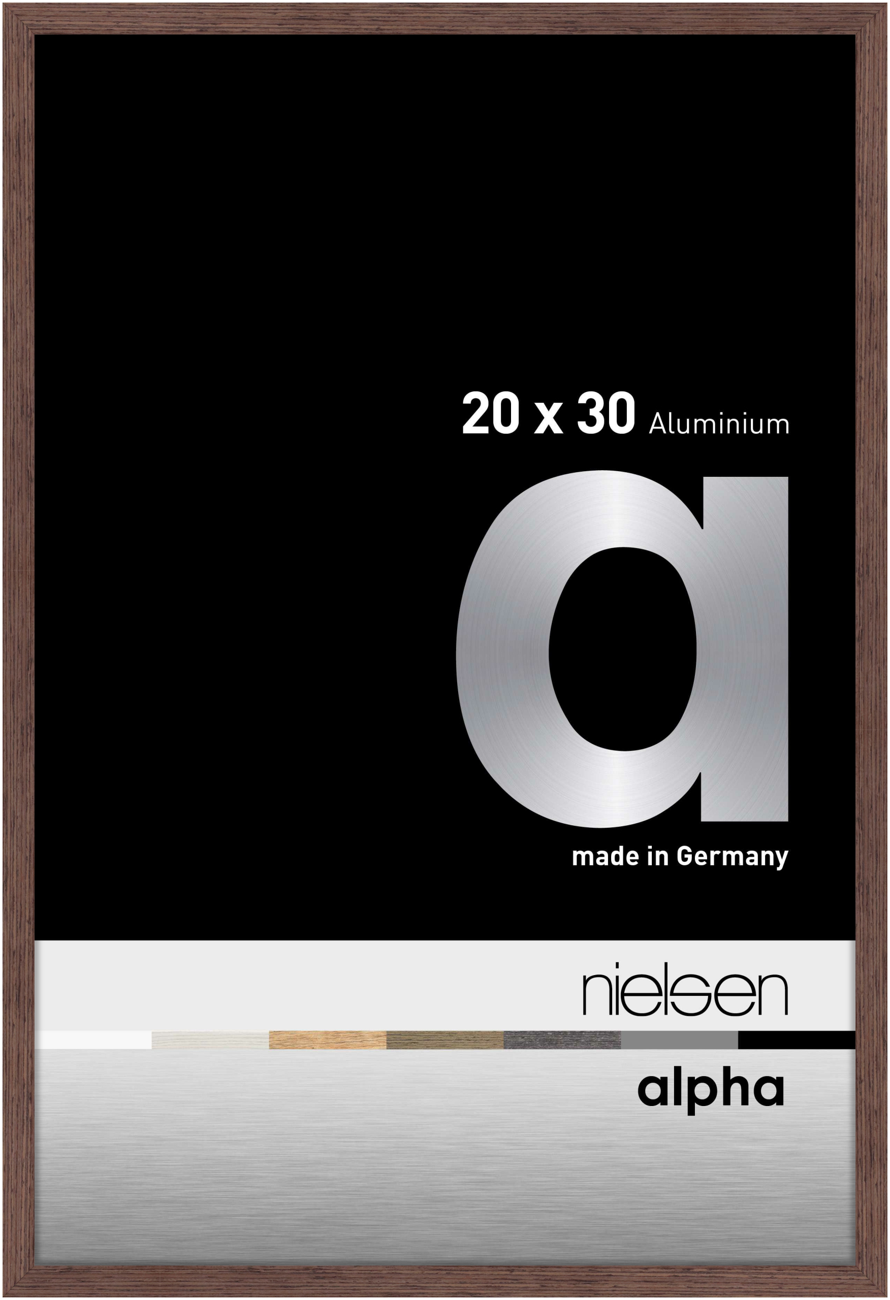 nielsen Aluminium Bilderrahmen Alpha, 20x30 cm, Wengé Hell
