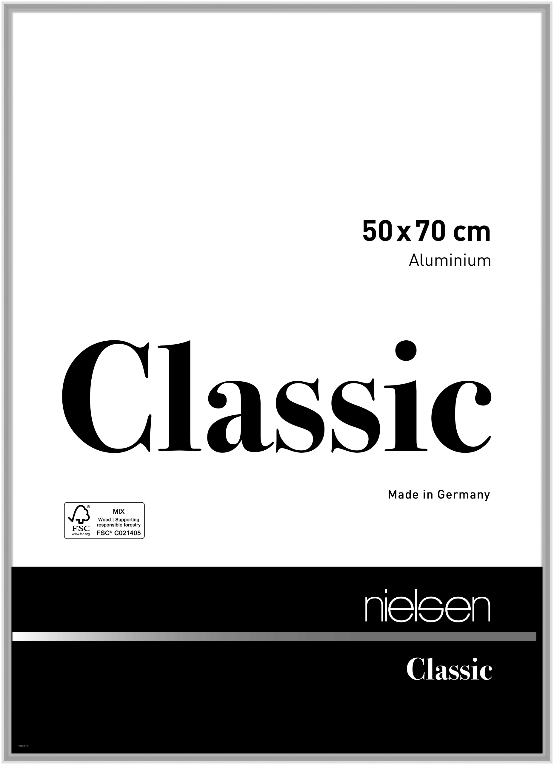 nielsen Aluminium Bilderrahmen Classic, 50x70 cm, Silber
