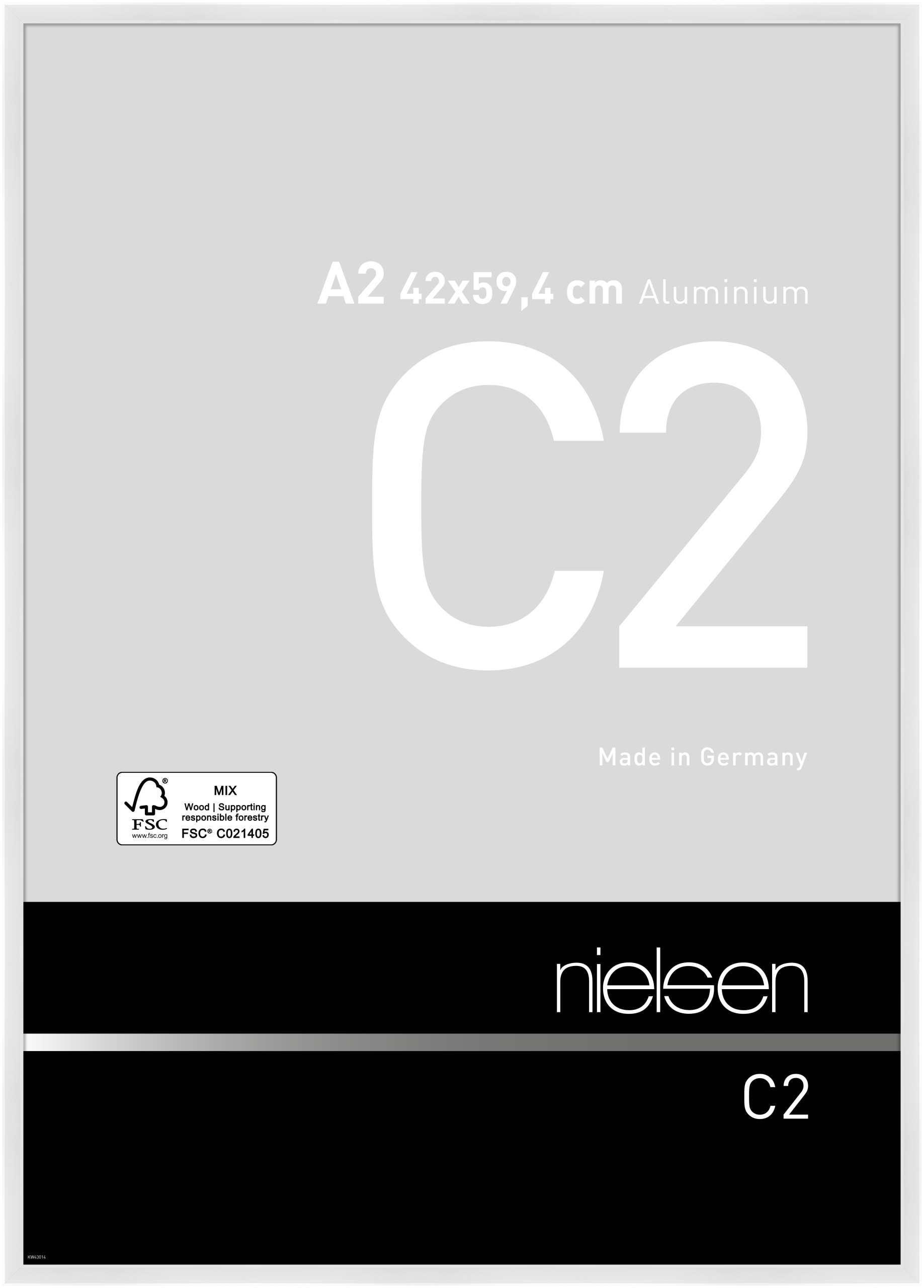 nielsen Aluminium Bilderrahmen C2, 42x59,4 cm (A2), Weiß Glanz