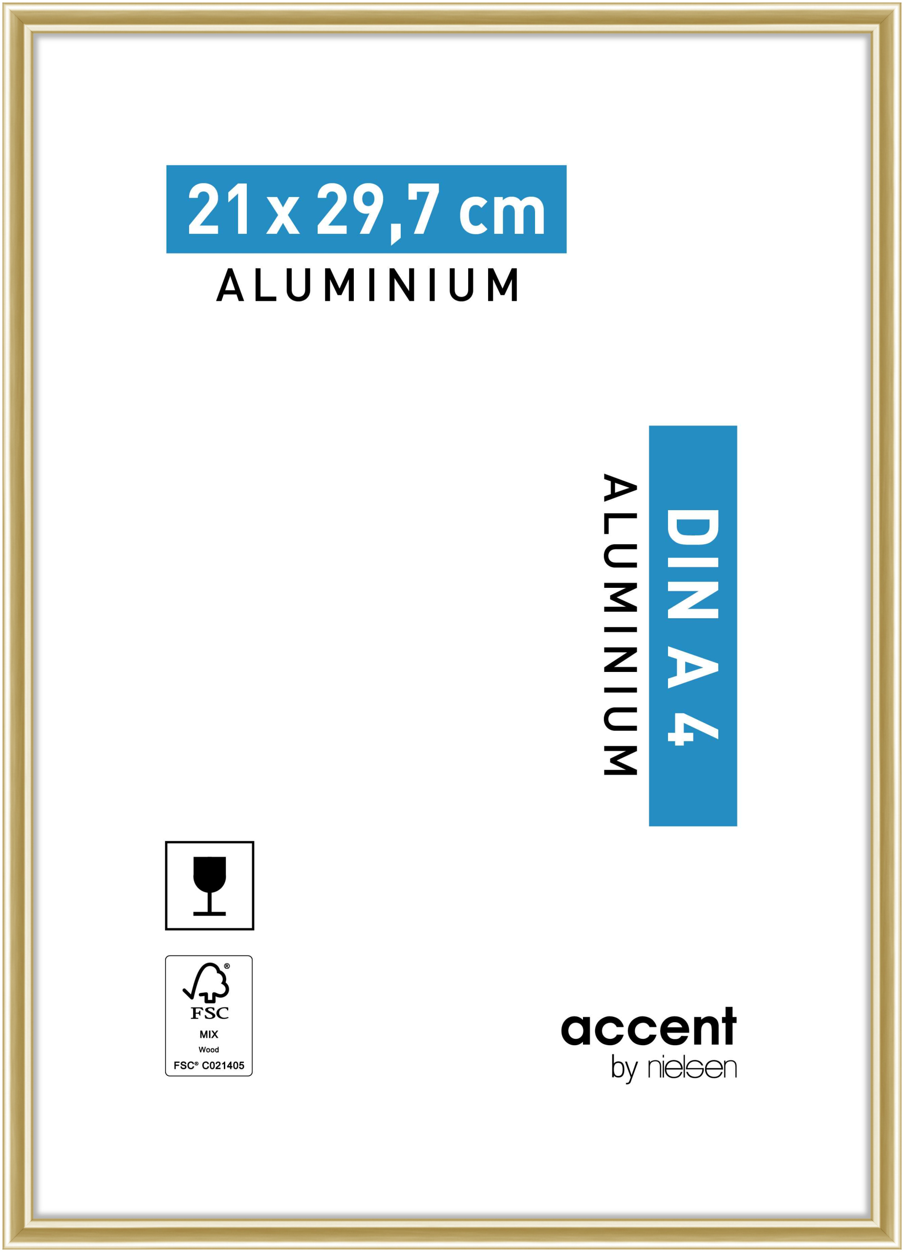 accent by nielsen Aluminium Bilderrahmen Accent, 21x29,7 cm (A4), Gold