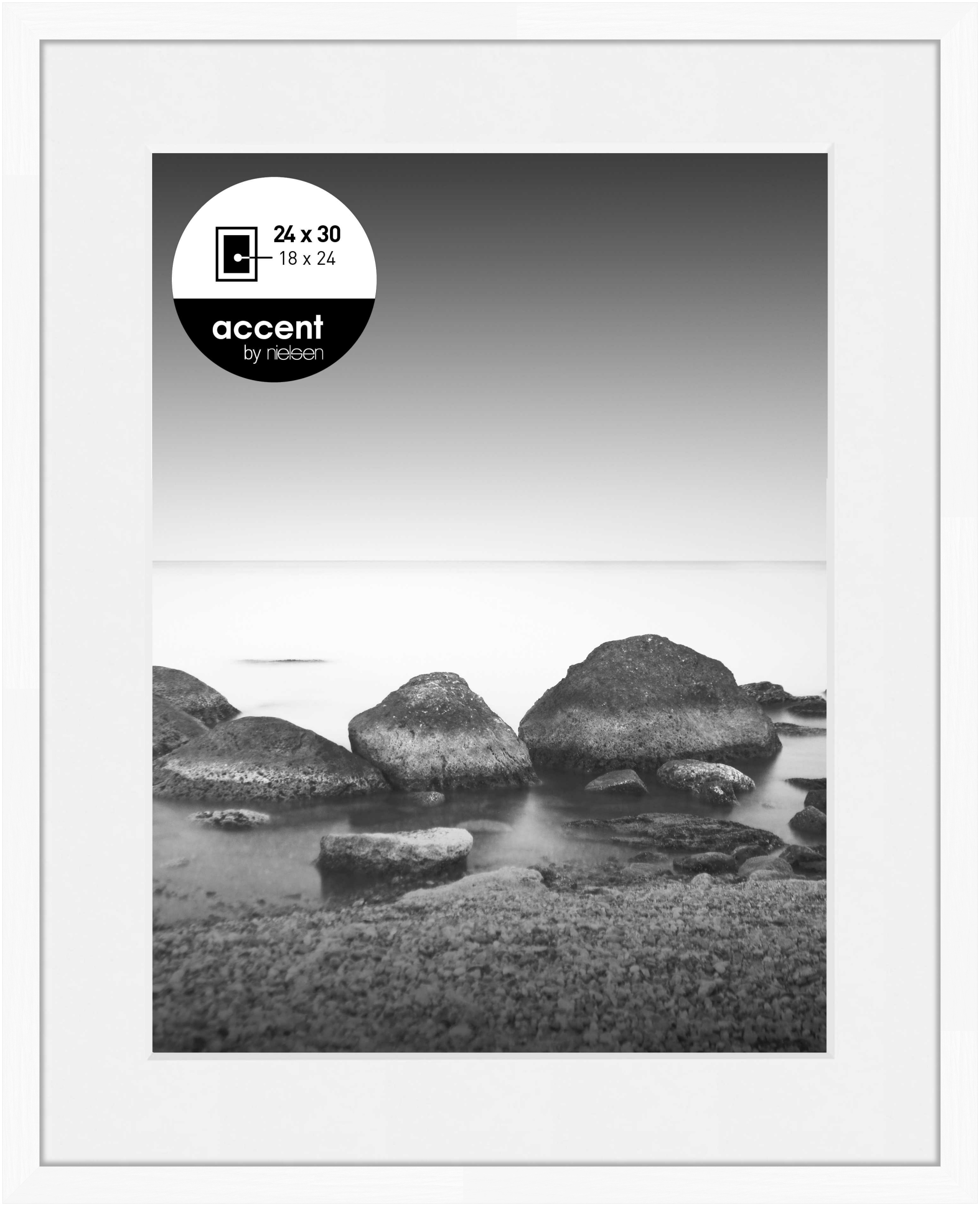 accent by nielsen Holz Bilderrahmen Aura, 24x30 cm, Weiß