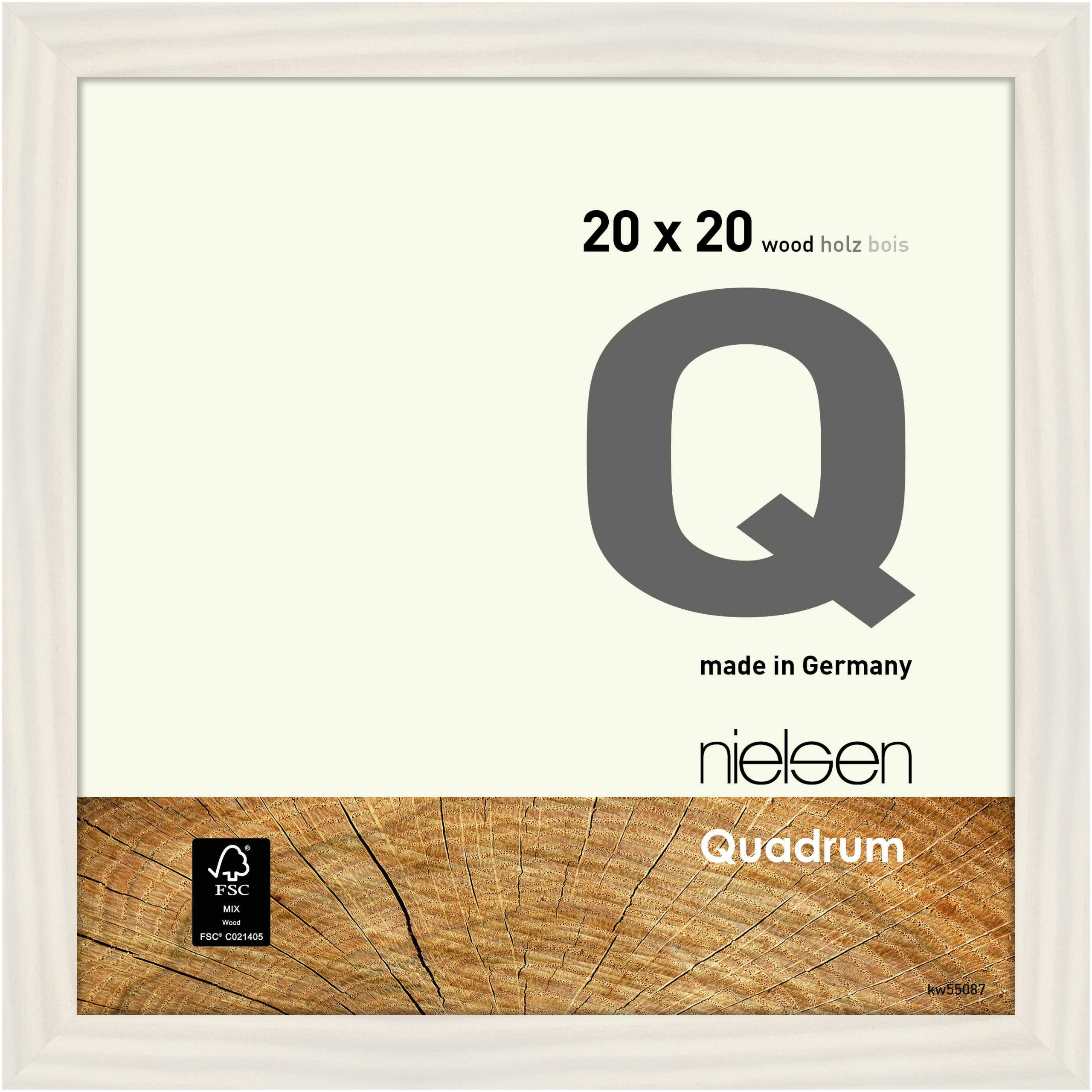 nielsen Holz Bilderrahmen Quadrum, 20x20 cm, Weiß