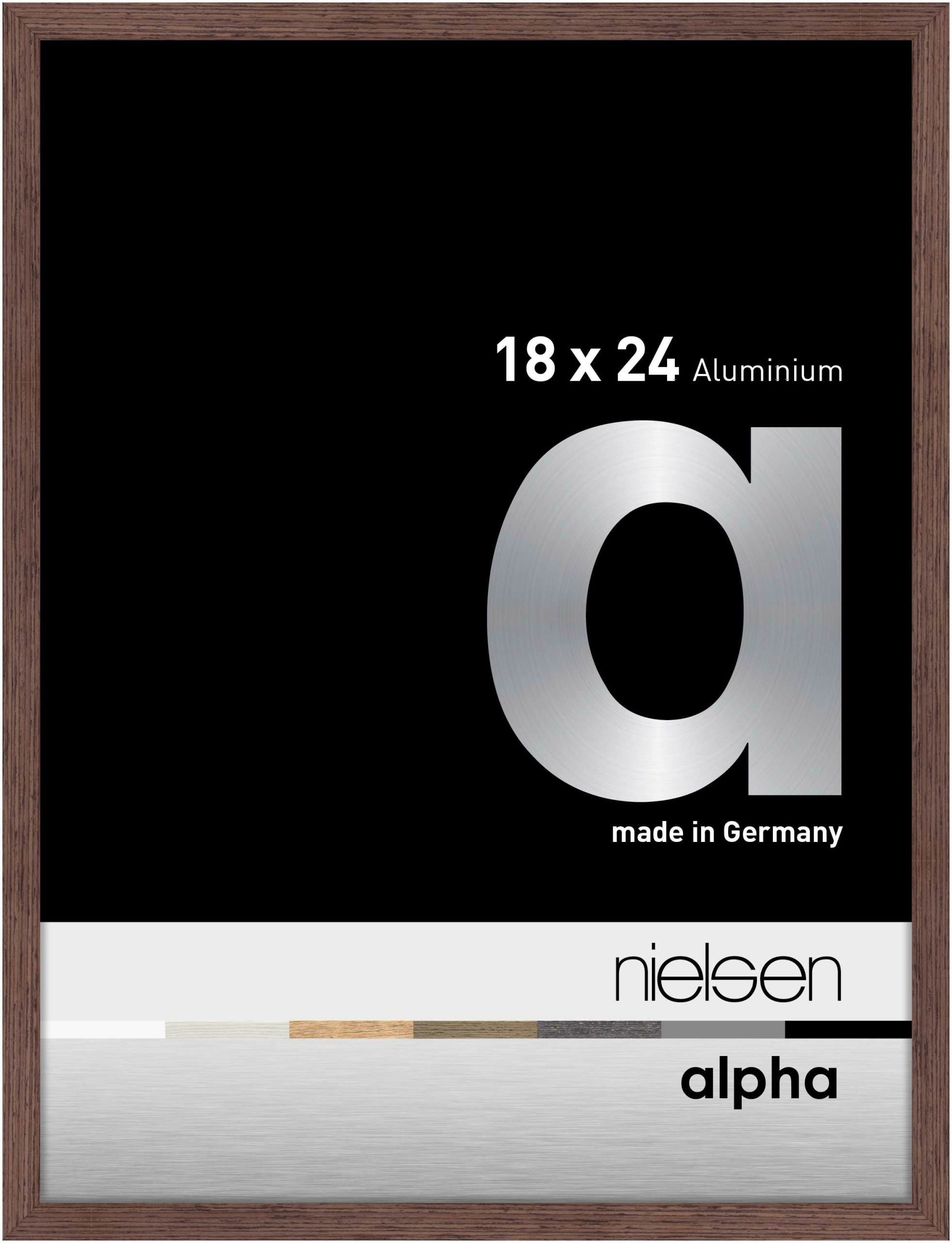 nielsen Aluminium Bilderrahmen Alpha, 18x24 cm, Wengé Hell
