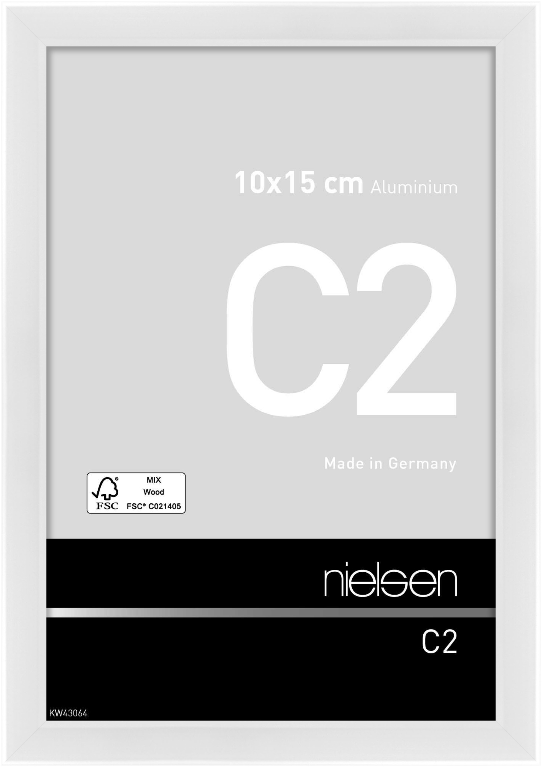 nielsen Aluminium Bilderrahmen C2, 10x15 cm, Weiß Glanz