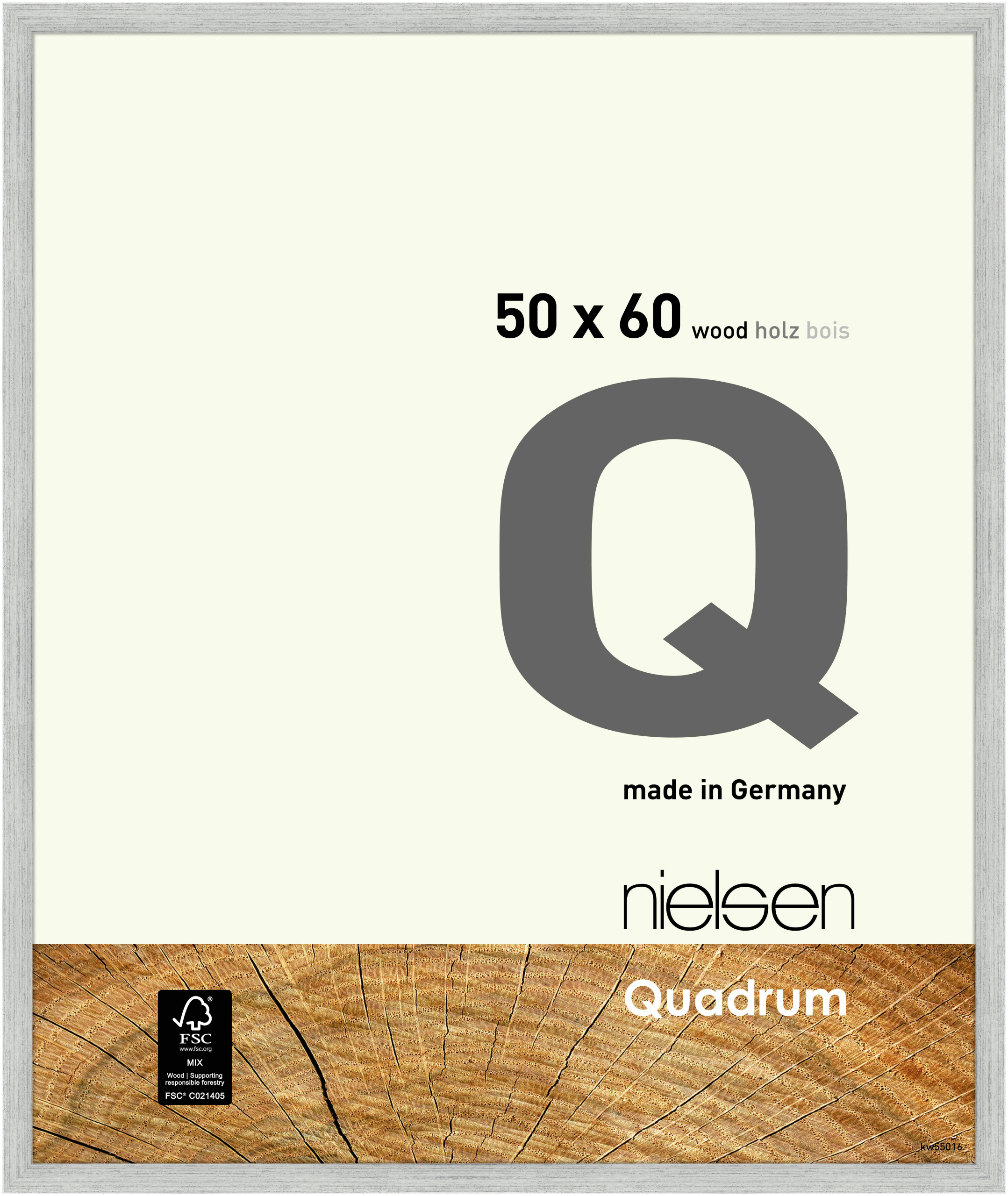 nielsen Holz Bilderrahmen Quadrum, 50x60 cm, Silber