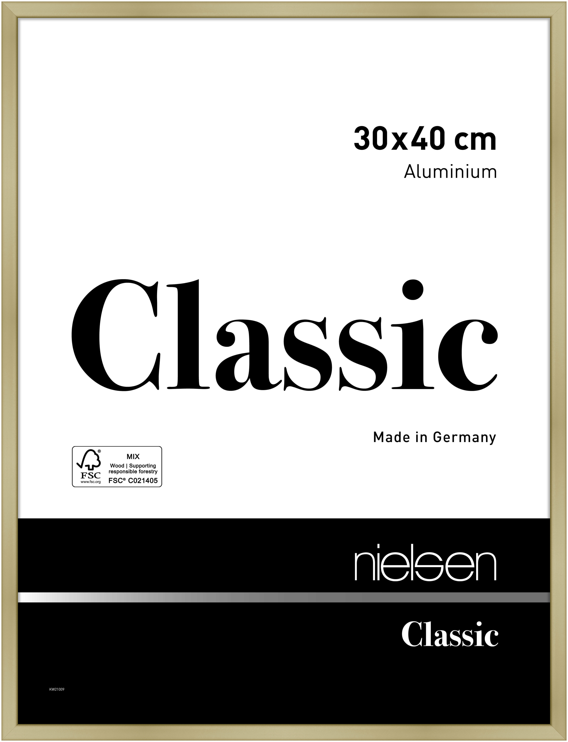 nielsen Aluminium Bilderrahmen Classic, 30x40 cm, Gold Matt