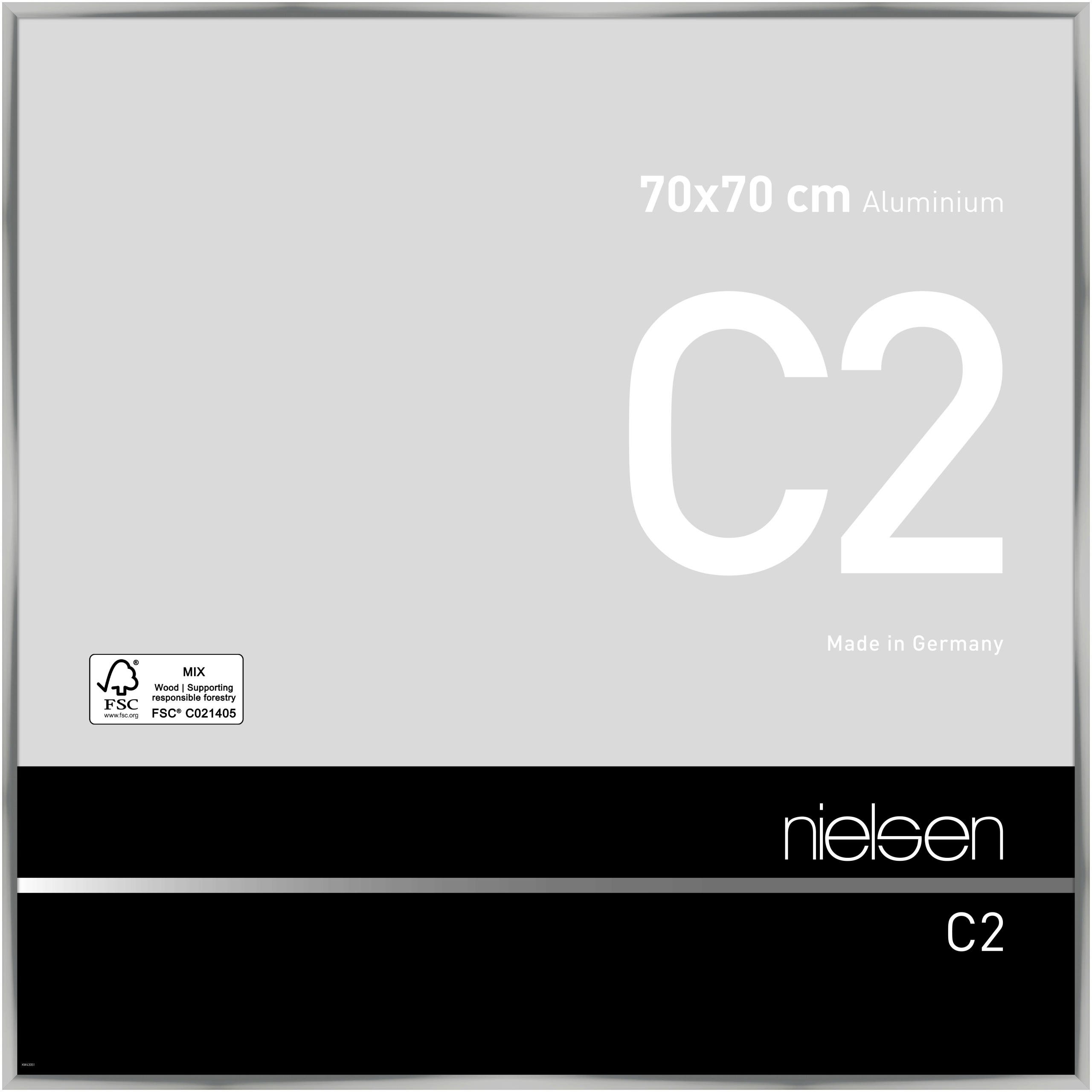 nielsen Aluminium Bilderrahmen C2, 70x70 cm, Silber