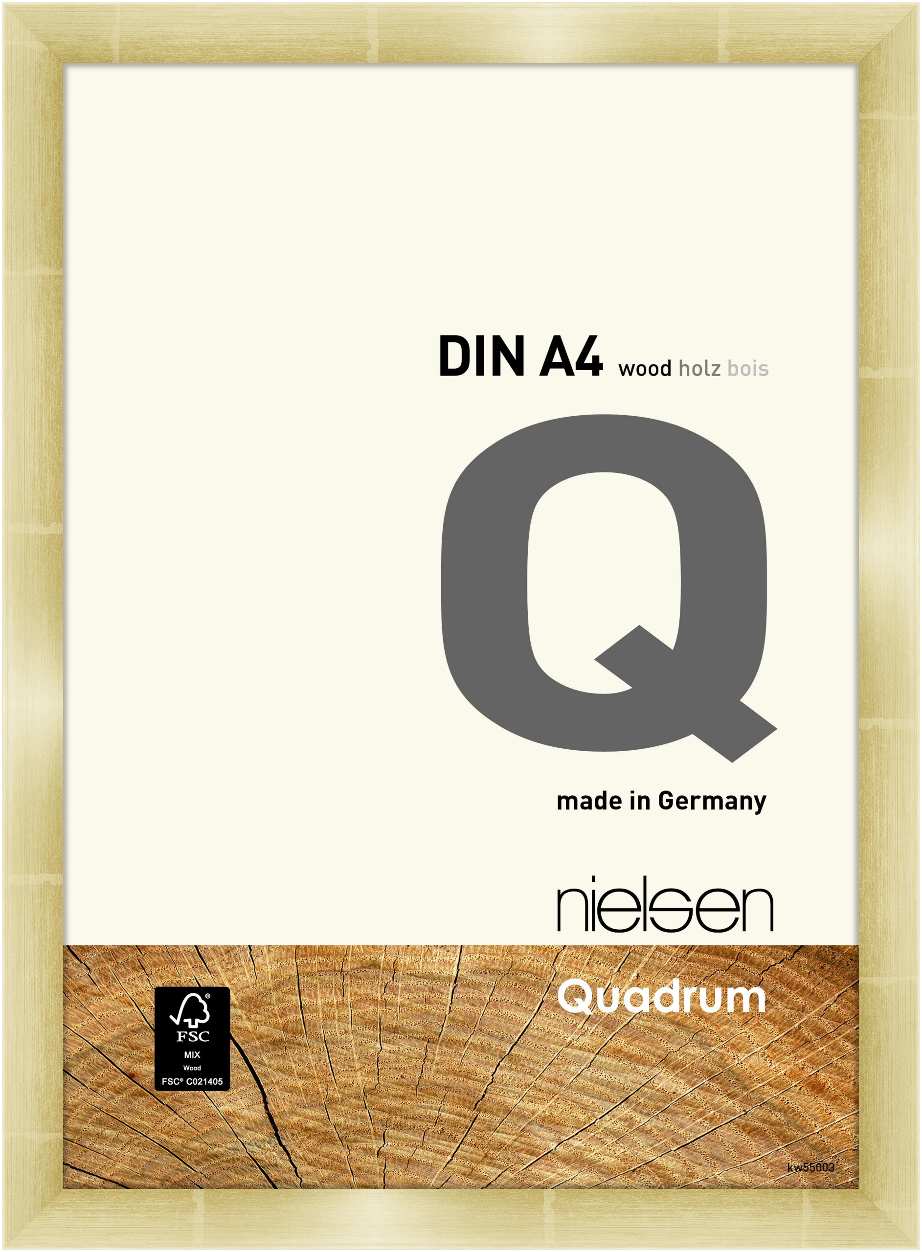 nielsen Holz Bilderrahmen Quadrum, 21x29,7 cm (A4), Gold