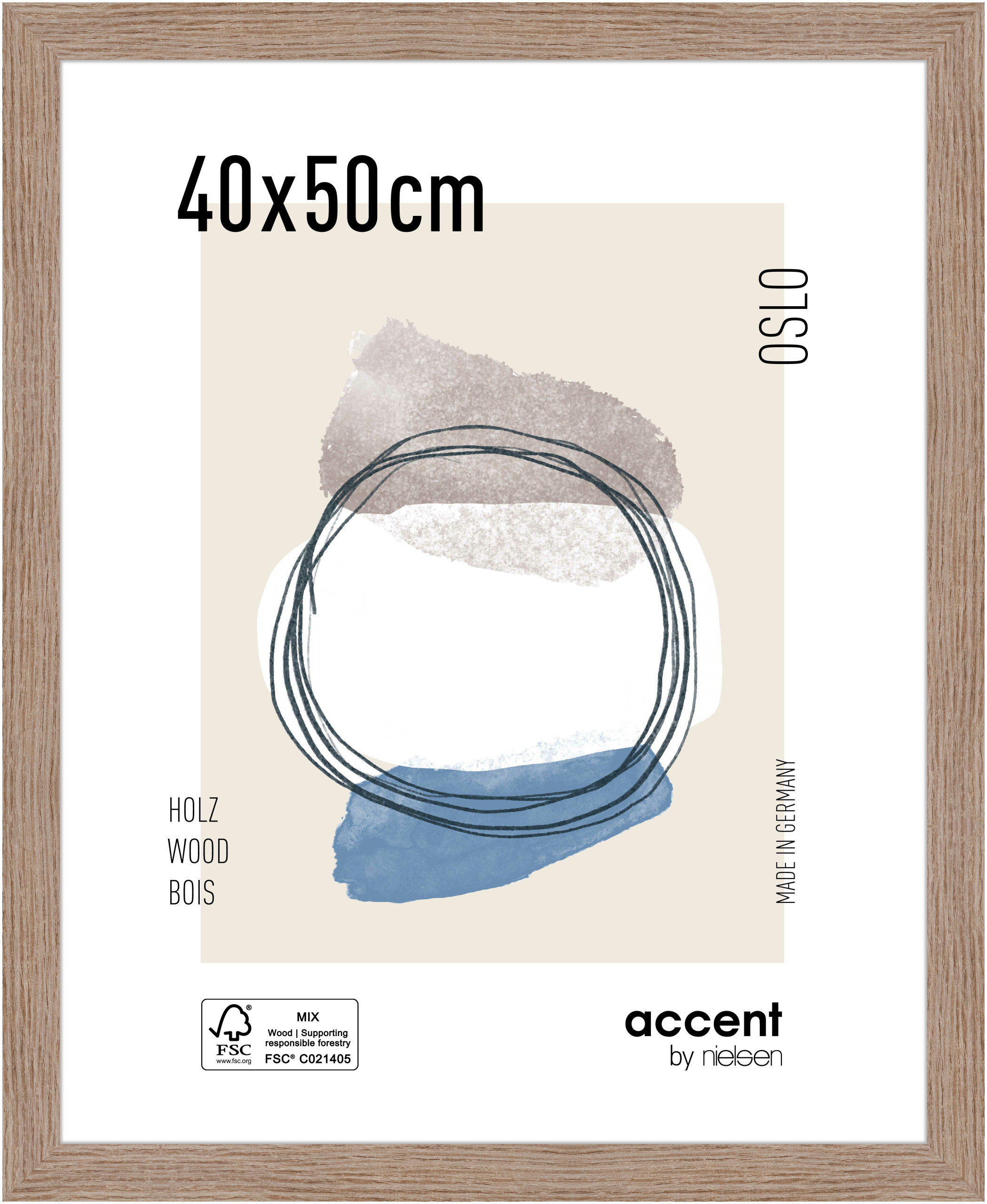 accent by nielsen Holz Bilderrahmen Oslo, 40x50 cm, Eiche